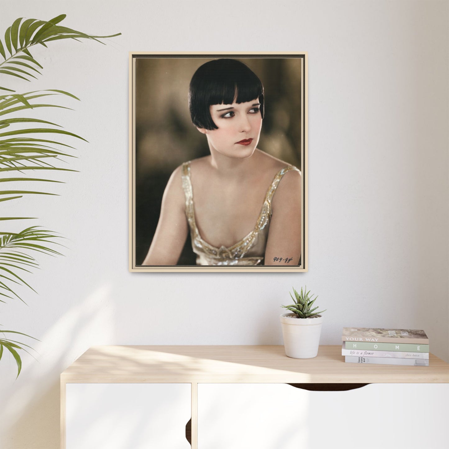 Vintage Louise Brooks Portrait Matte Canvas Framed Wall Art