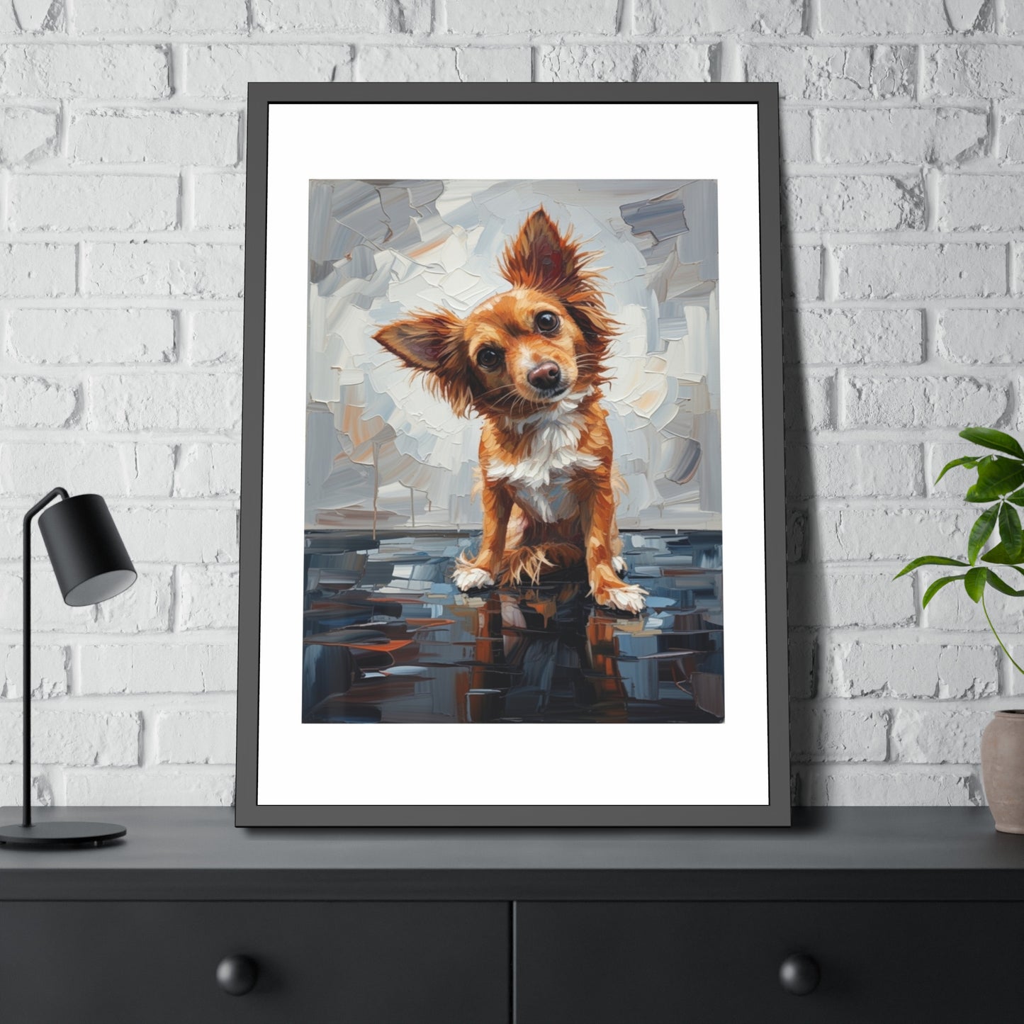Dog Portrait Framed Poster — Cute Puppy Wall Art