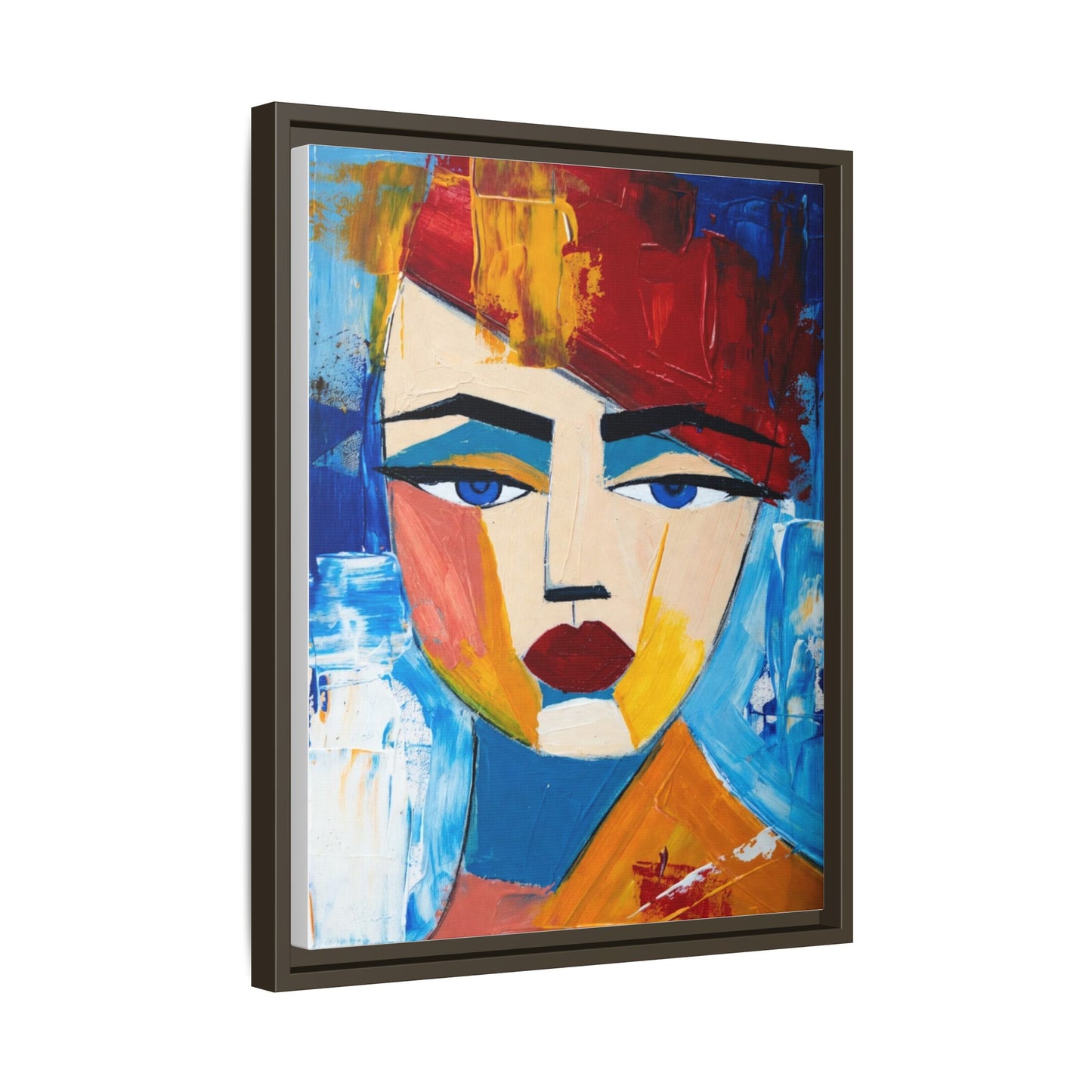 Abstract Colorful Portrait Framed Canvas Art