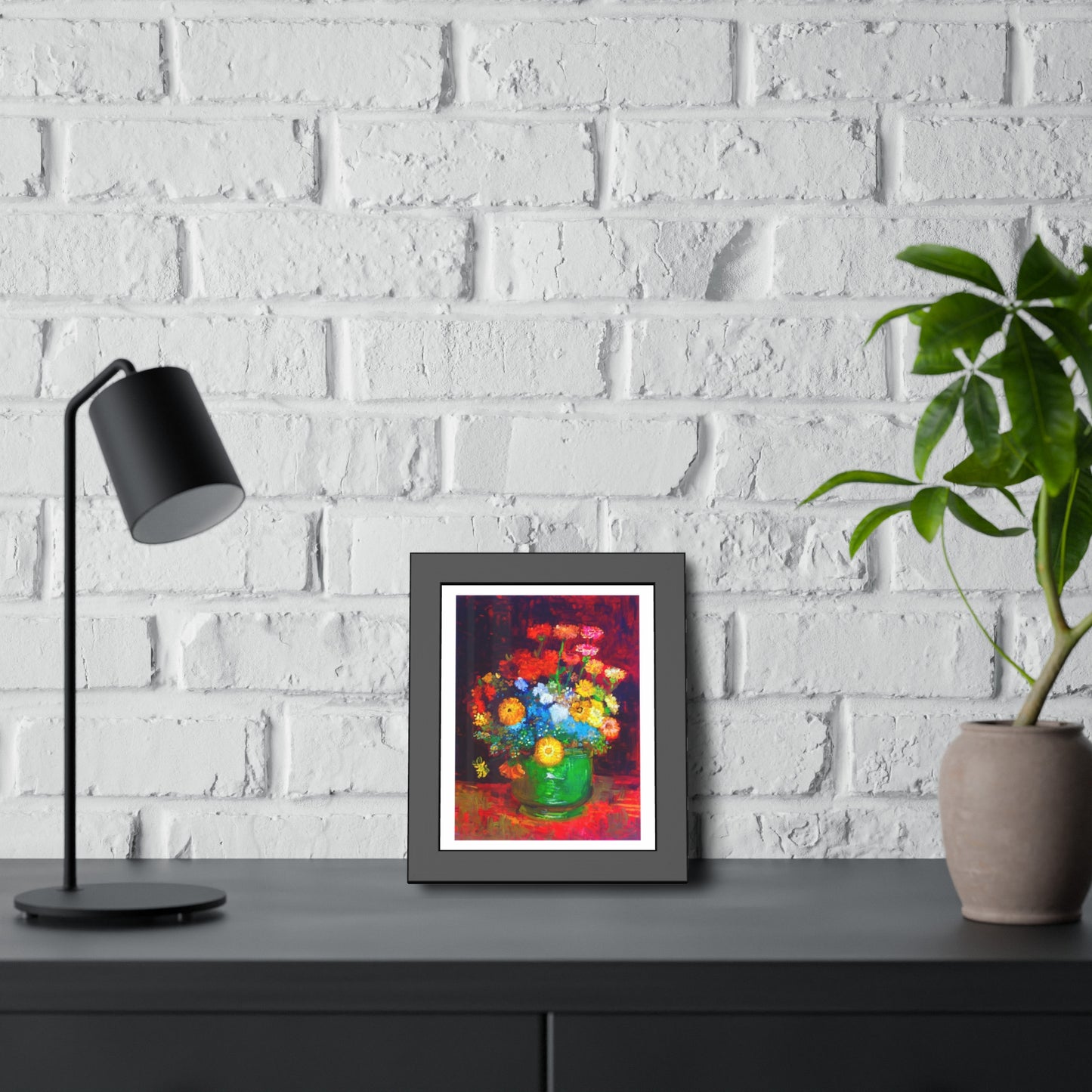 Framed Floral Poster — Colorful Bouquet Art Print
