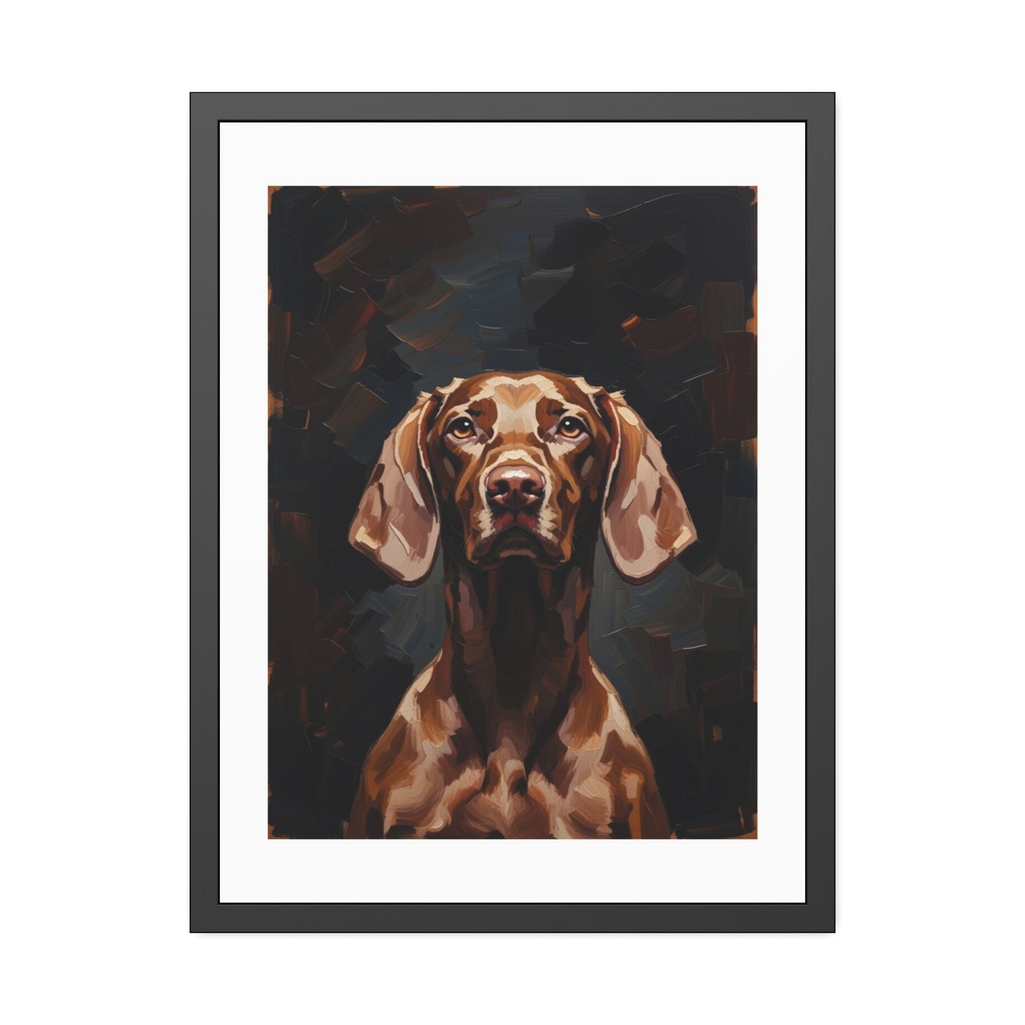 Chocolate Vizsla Dog Framed Paper Posters