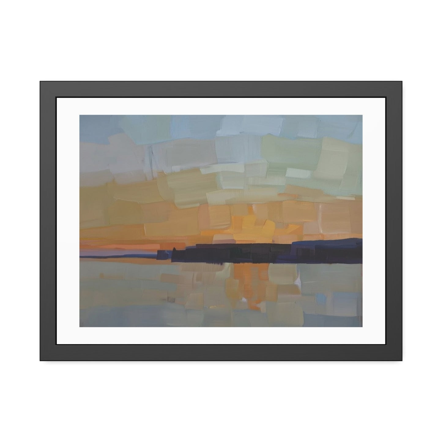 Framed Poster  Abstract Coastal Sunset Art Print