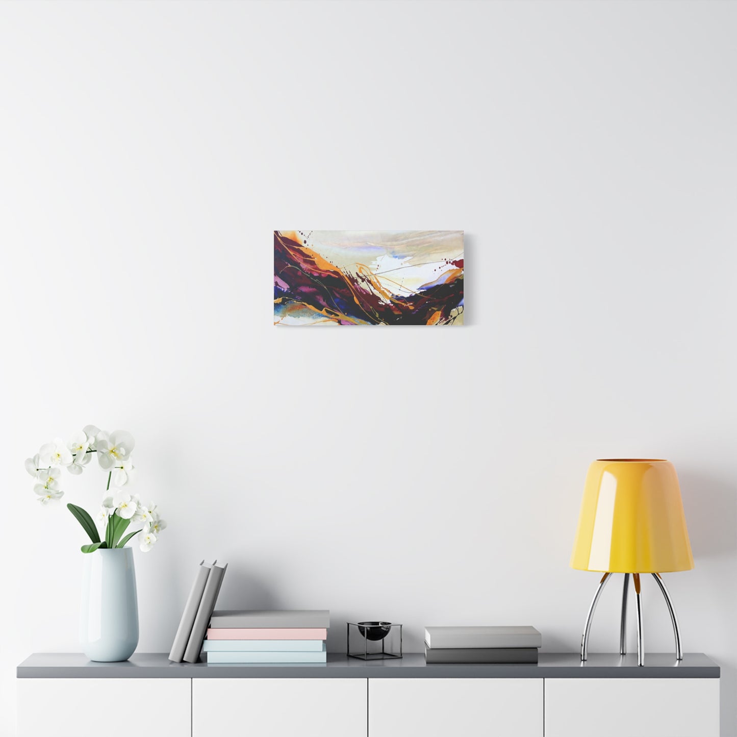 Abstract Color Flow Matte Stretched Canvas – Vibrant Modern Wall Art