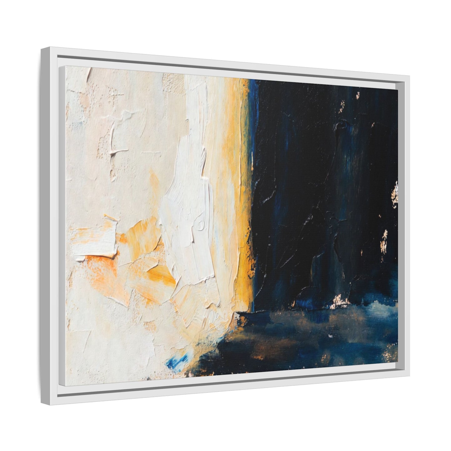 Abstract Coastal Texture Framed Canvas Art — Matte Multi-Color Wall Print