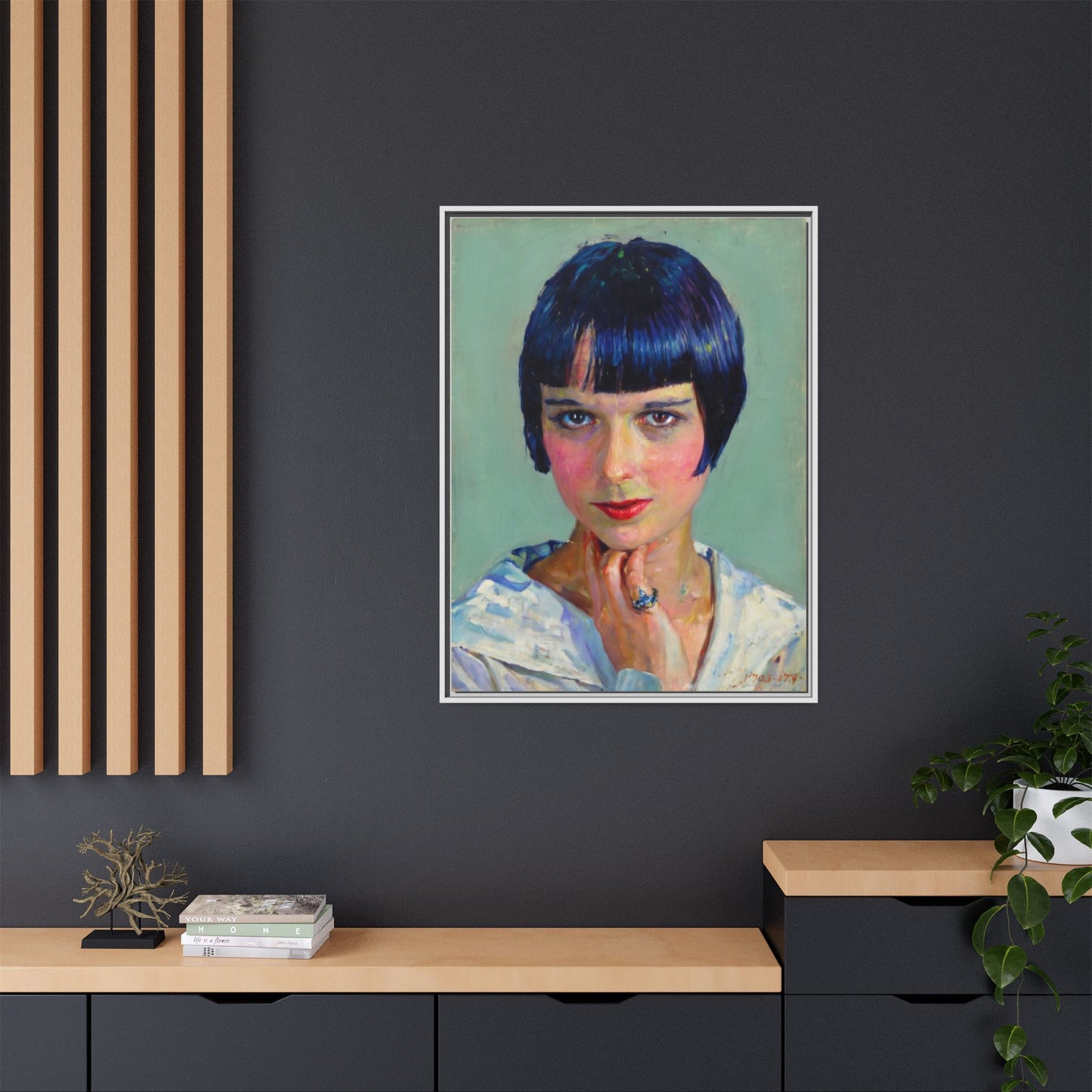 Framed Matte Canvas Portrait Print — Vintage Flapper Woman