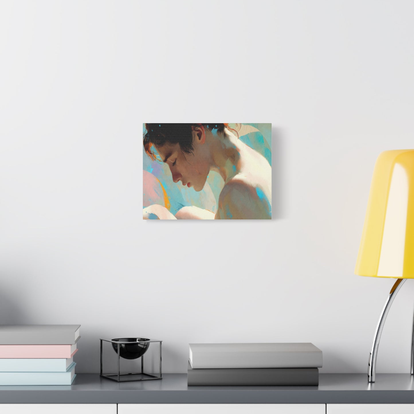 Dreamy Portrait Matte Canvas Print — Serene Female Profile Wall Art, Stretched 1.25"