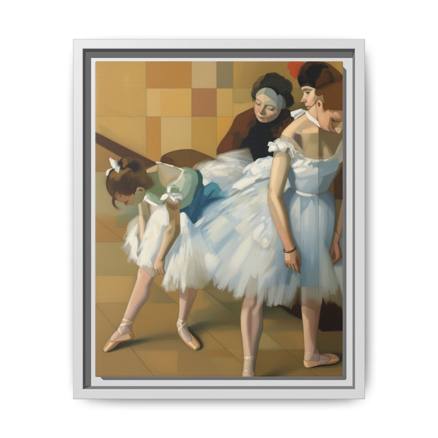 Ballet Dancers Matte Framed Canvas – Impressionist Dance Wall Art