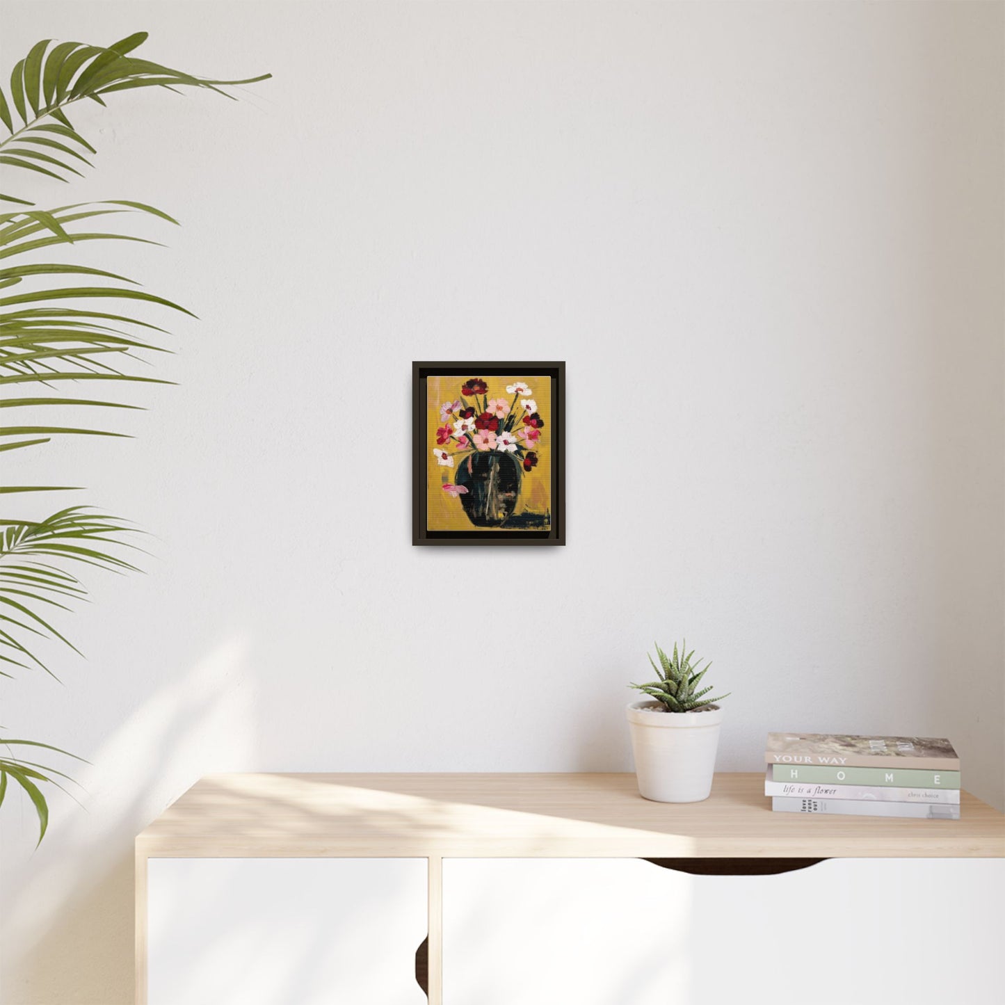 Framed Matte Canvas Floral Still Life Wall Art