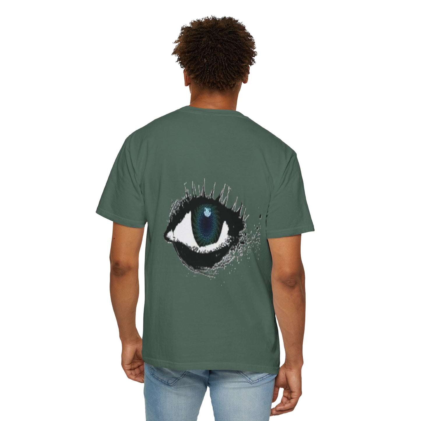 Eye Graphic T-Shirt — Blue Iris Grunge Art Tee