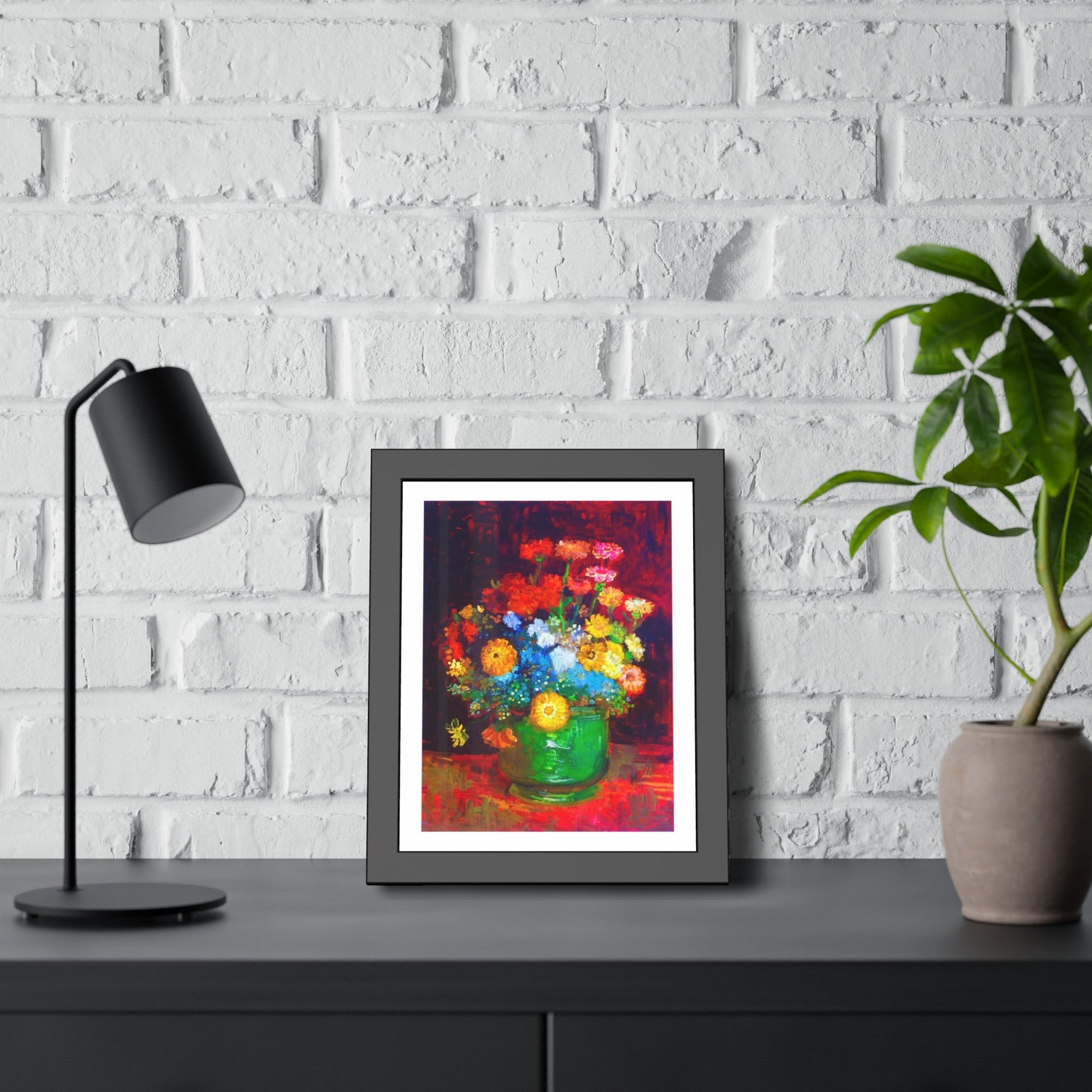 Framed Floral Poster — Colorful Bouquet Art Print