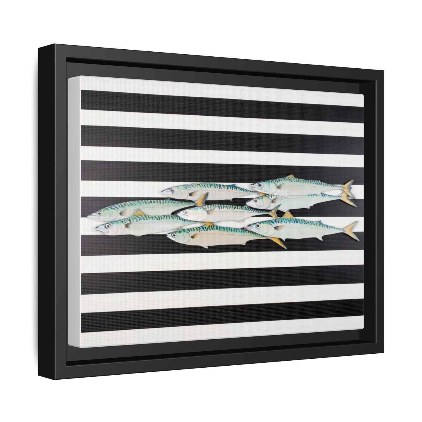 Striped Mackerel Canvas Print — Framed Matte Fish Wall Art