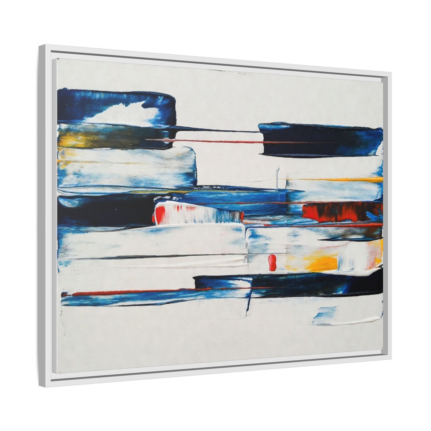 Abstract Coastal Brushstrokes Framed Canvas Print