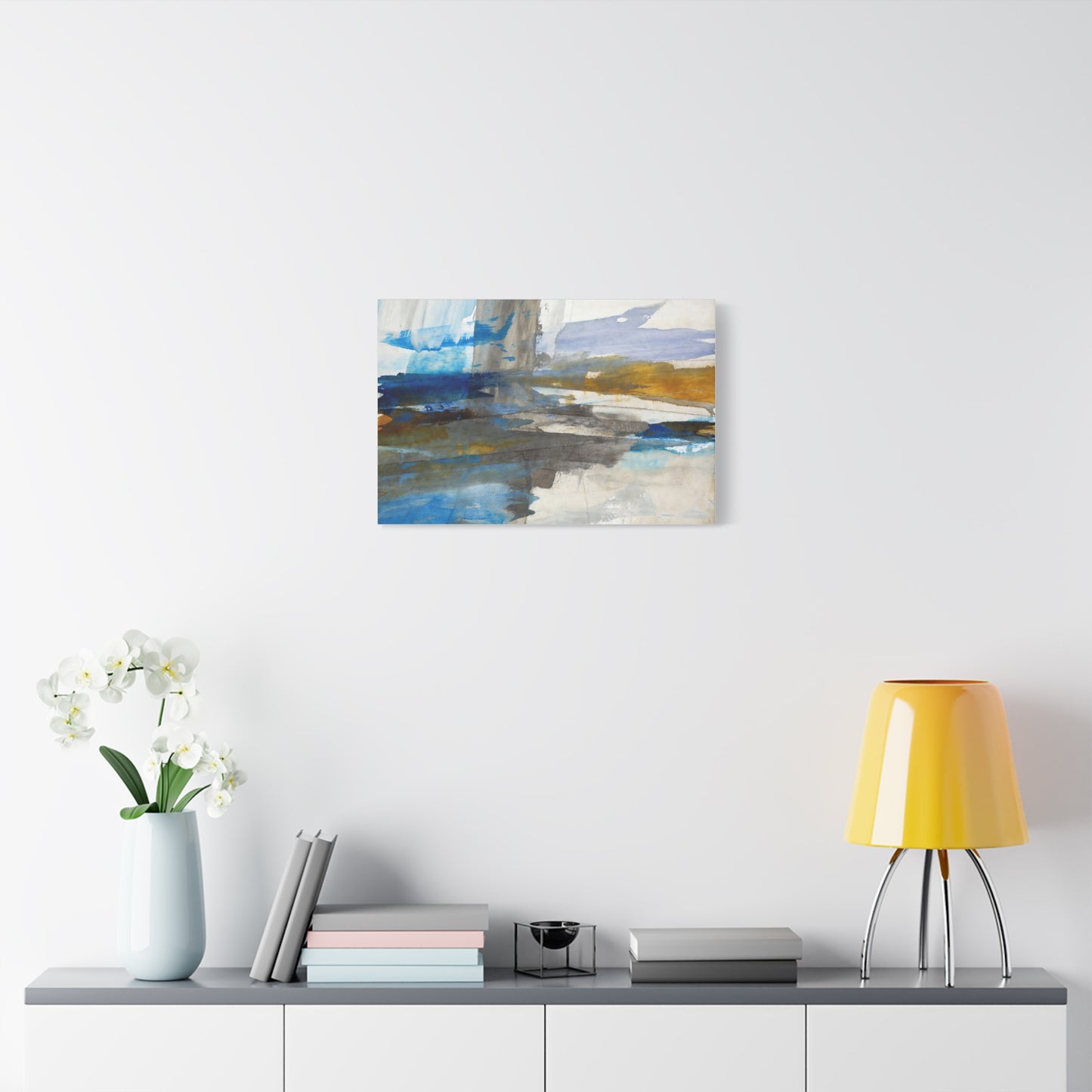 Abstract Coastal Blue Matte Canvas Print — Stretched 1.25" Wall Art
