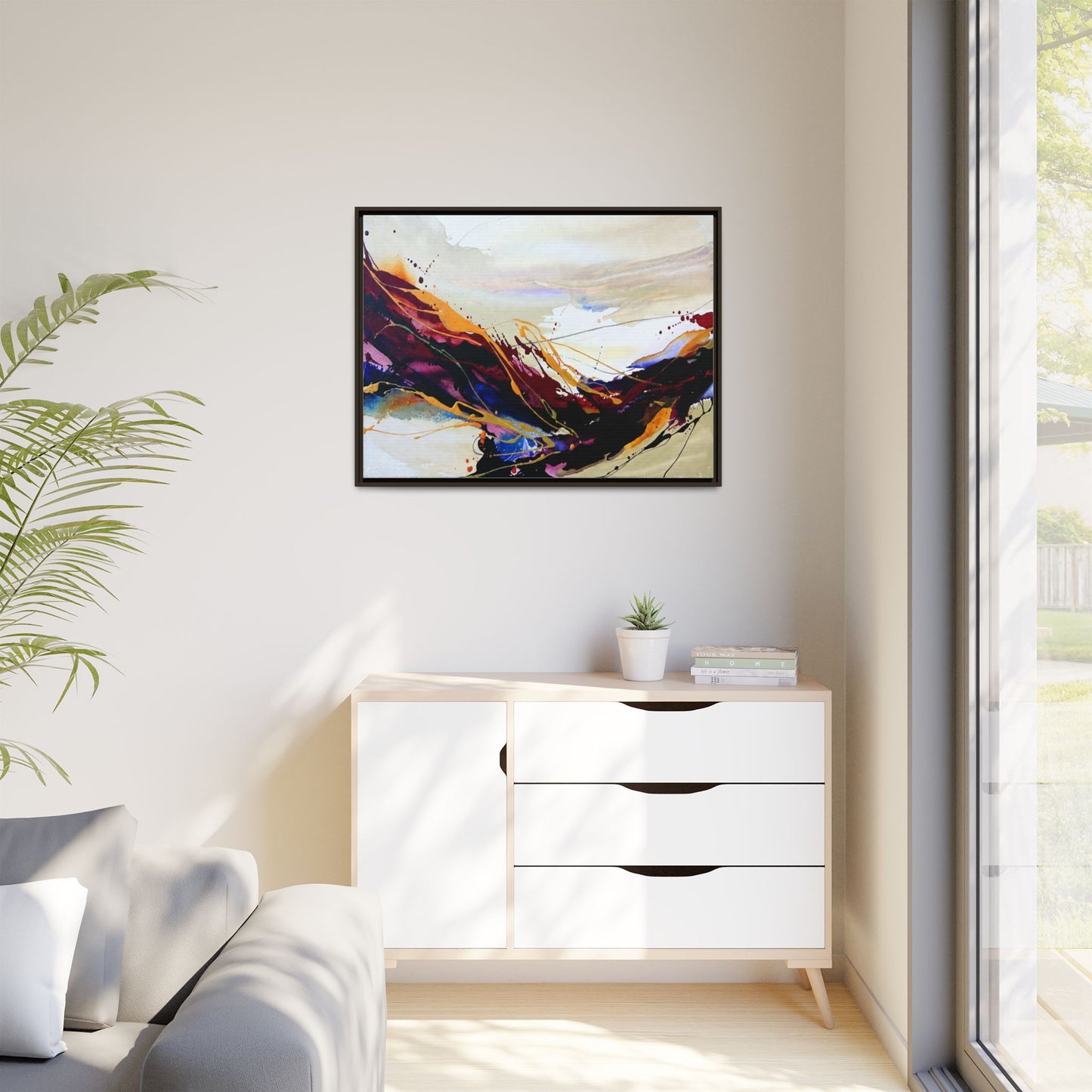 Abstract Flow Matte Canvas Framed Wall Art