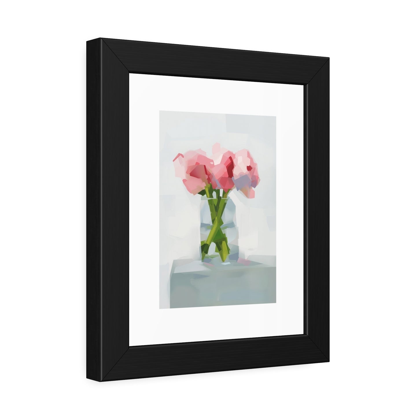Framed Poster — Pink Floral Still Life Art Print (Modern Minimal)