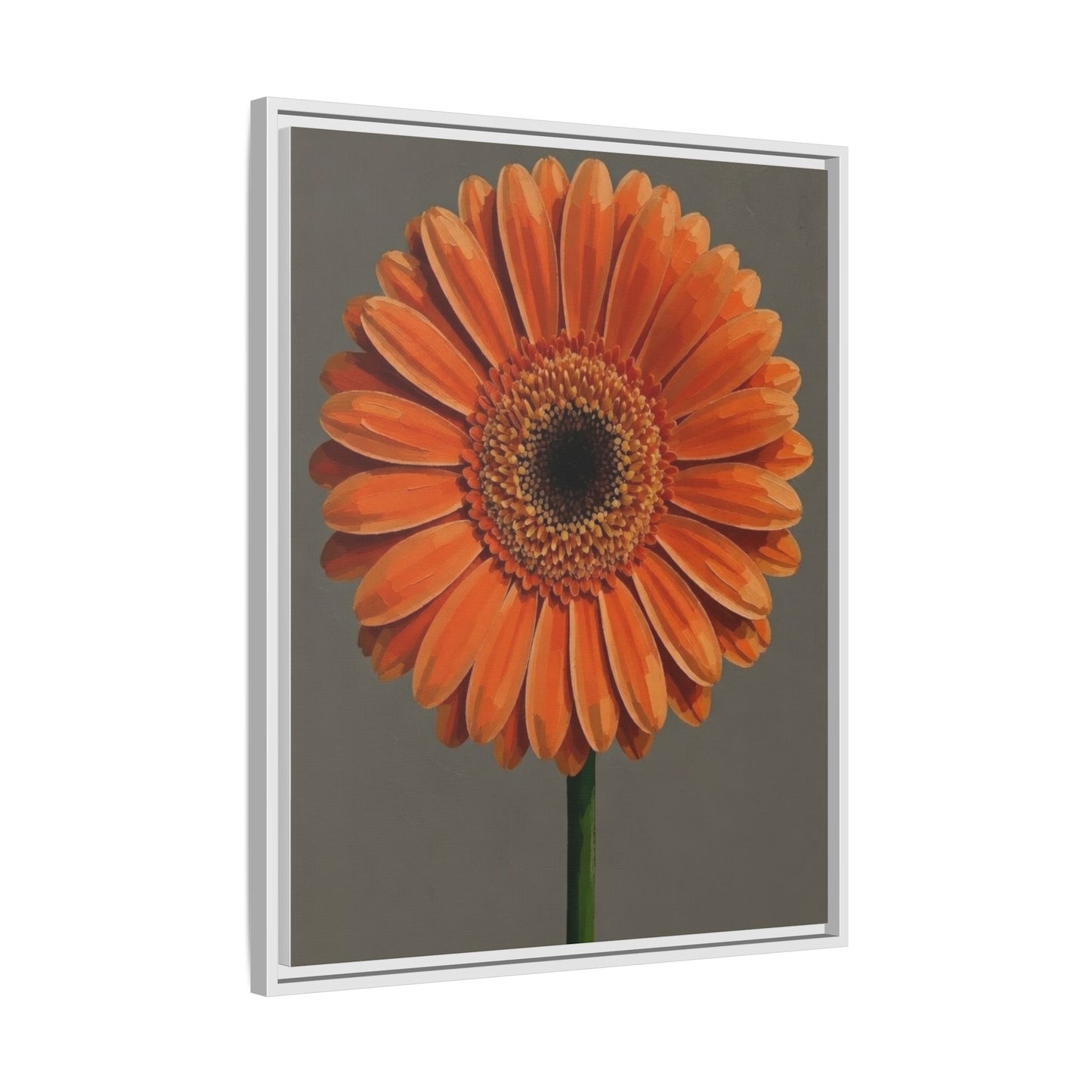 Orange Gerbera Daisy Matte Canvas Print (Framed)