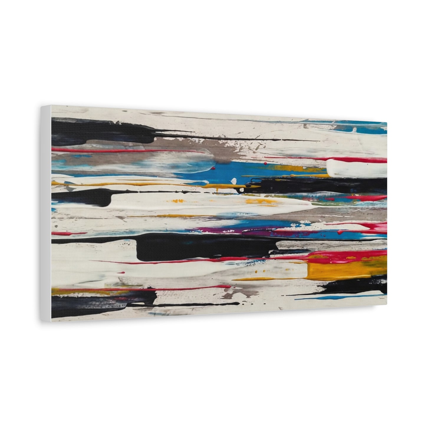Abstract Color Streaks Matte Canvas Print — Modern Horizontal Wall Art