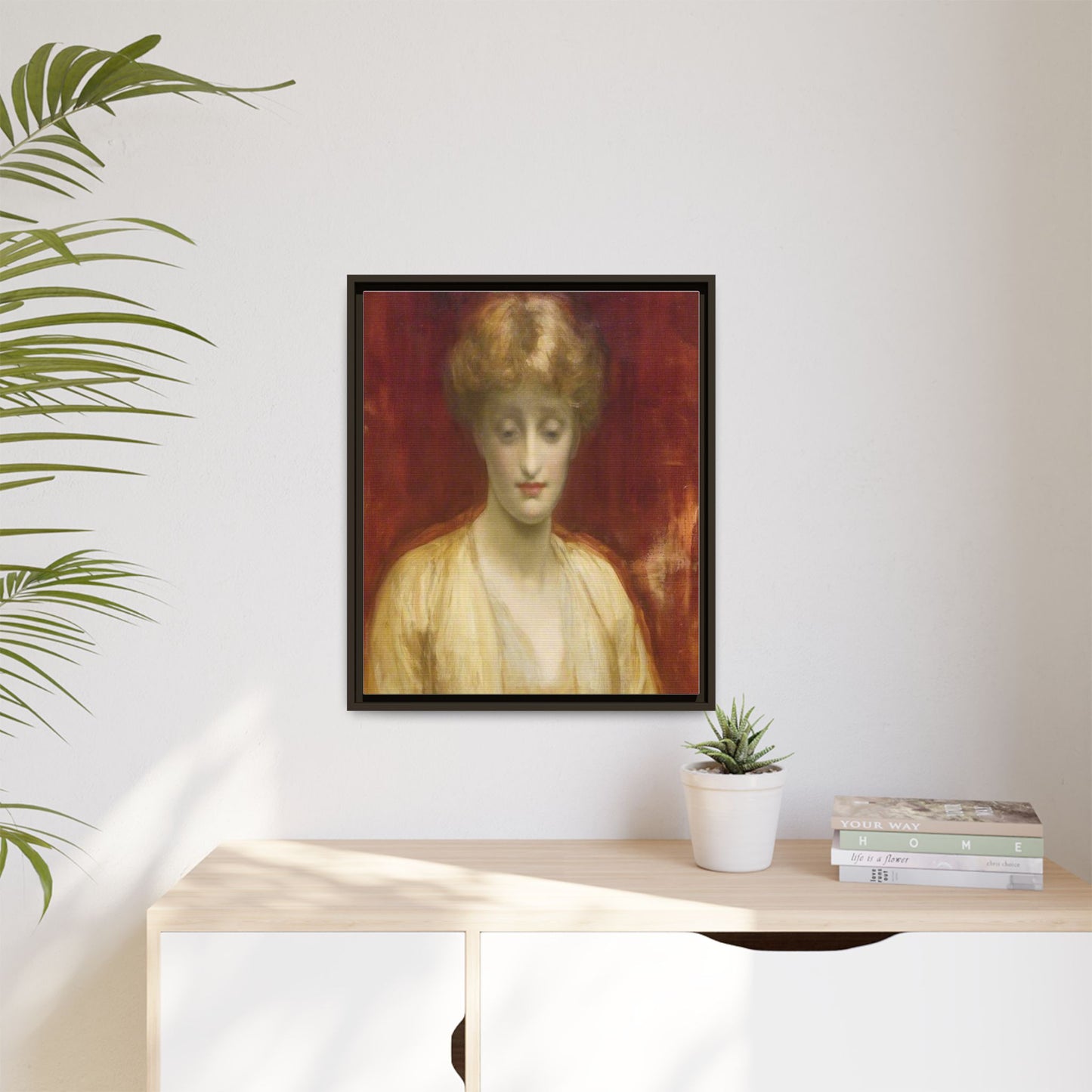 Mrs Williams by Lord Frederic Leighton Framed Matte Canvas Portrait Wall Art Print