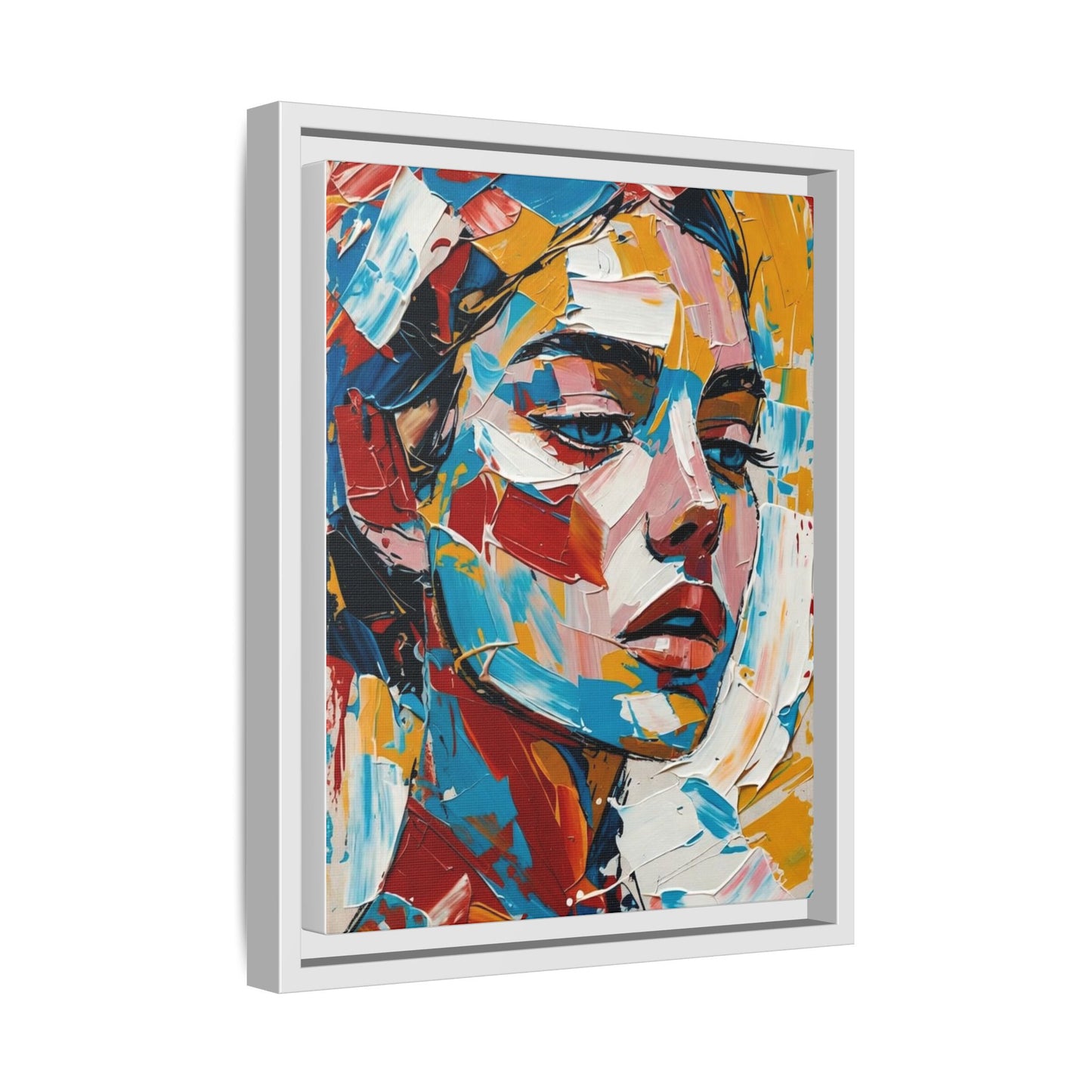 Colorful Abstract Portrait Framed Canvas Print