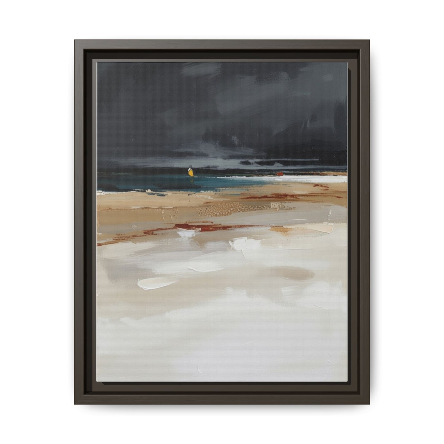 Framed Matte Canvas Beachscape Art Print — Coastal Abstract Wall Decor