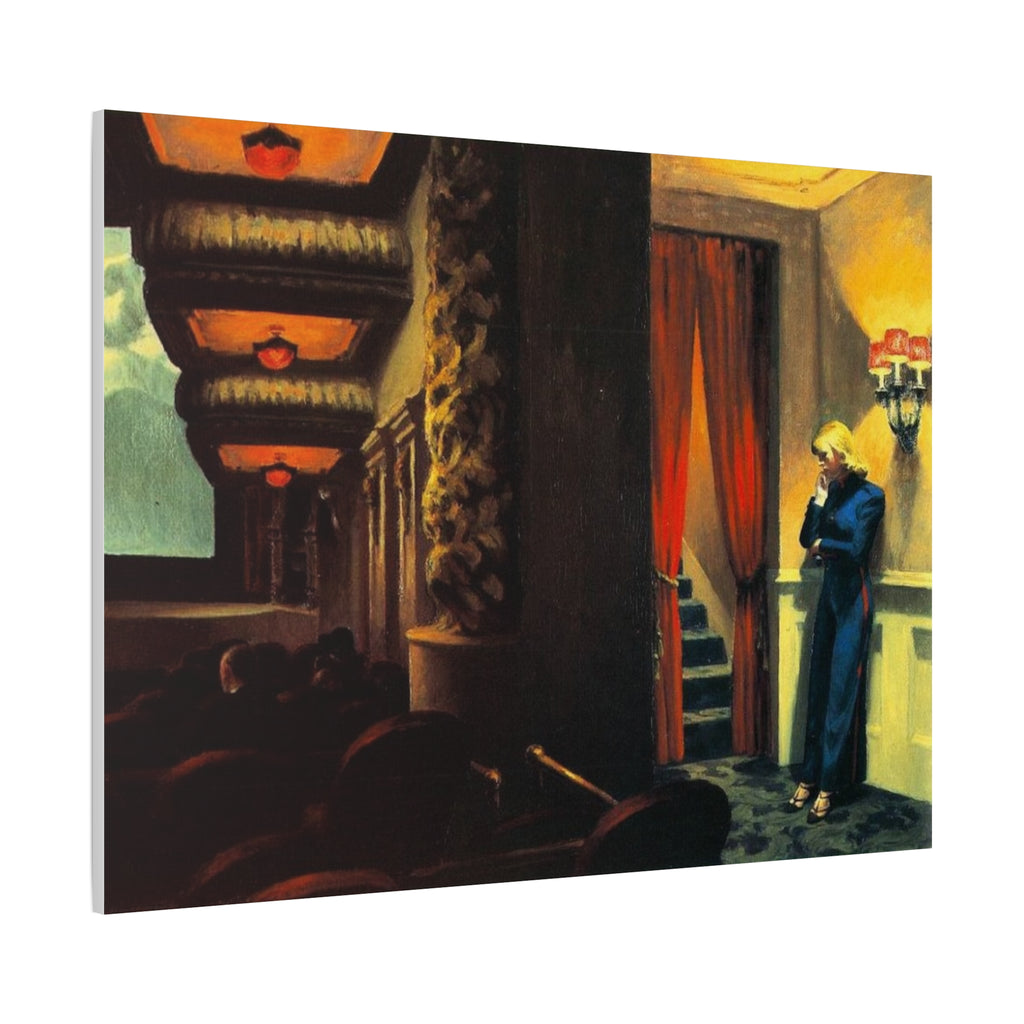 New York movie by Edward hopper Matte Canvas Wall Art Print