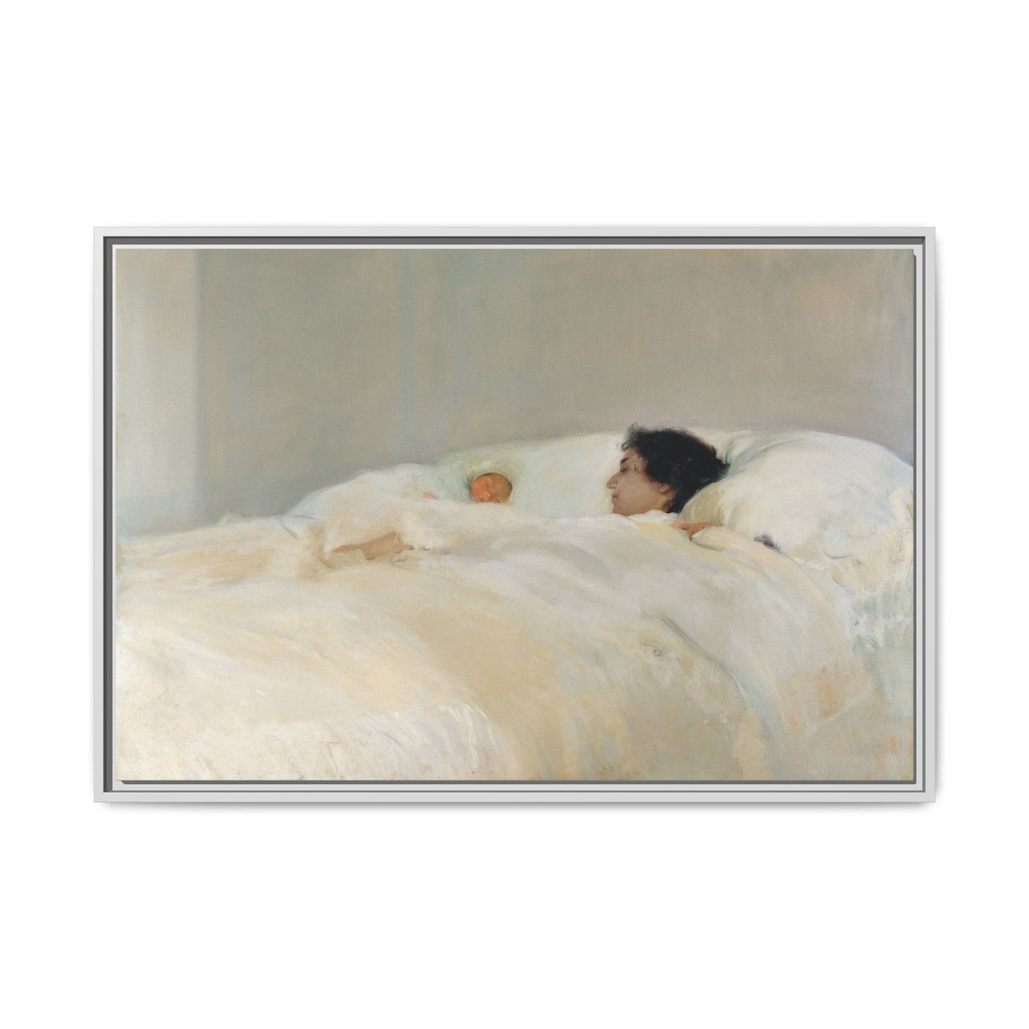 Mother by Joaquin Sorolla y Bastida Framed Matte Canvas Wall Art Print