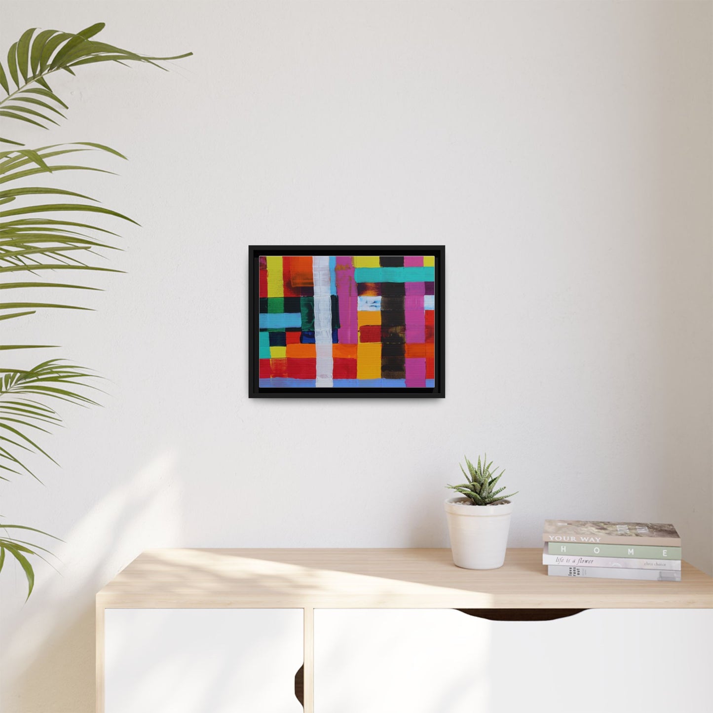 Farbfeld Malerei (Acryl) by Unknown Artist Matte Framed Canvas Wall Art Print