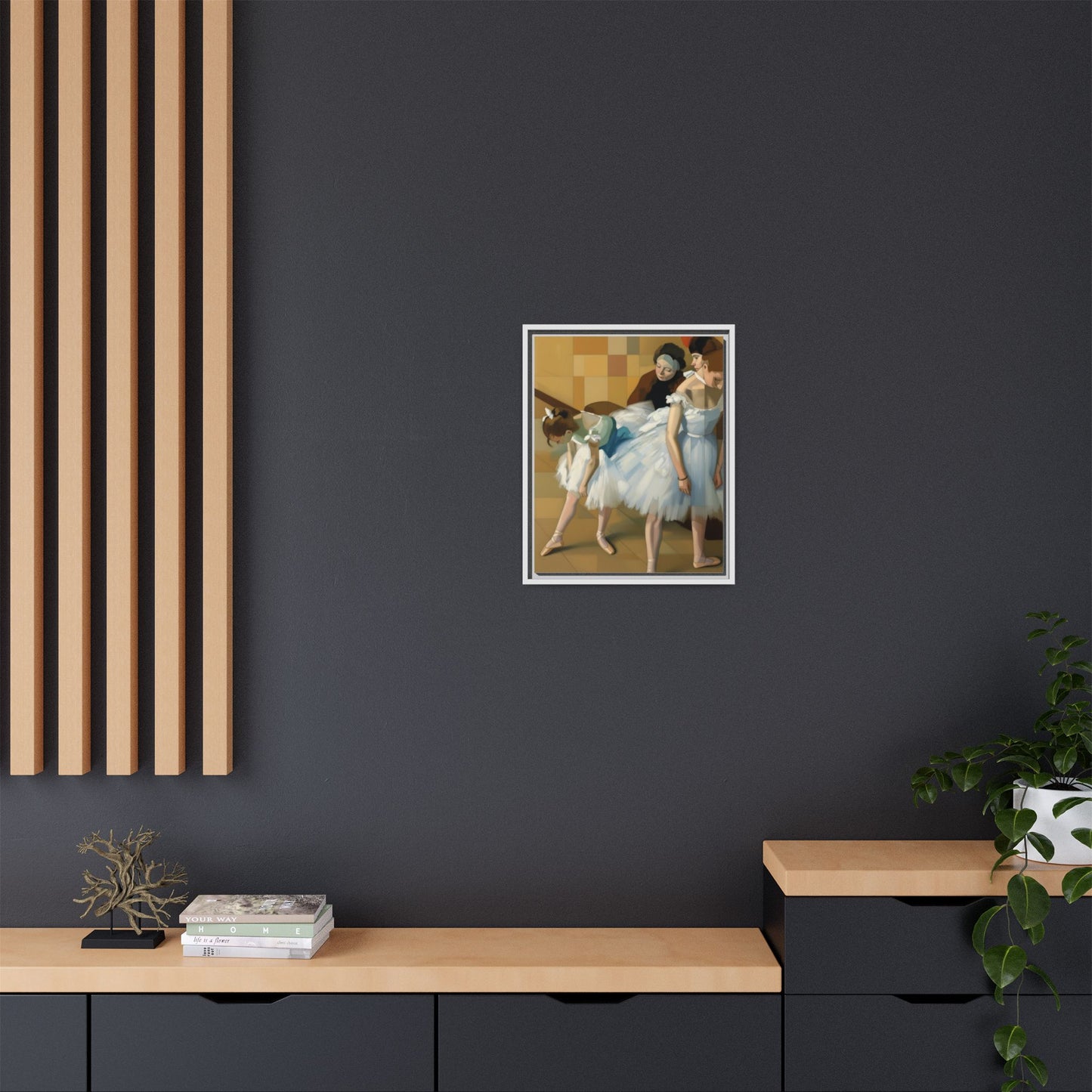 Ballet Dancers Matte Framed Canvas – Impressionist Dance Wall Art