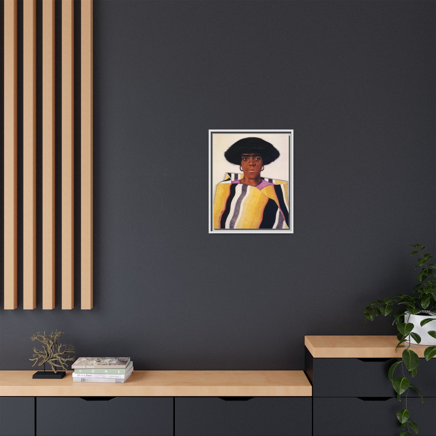 Portrait of an African American Woman by Winold Reiss Framed Matte Canvas Portrait