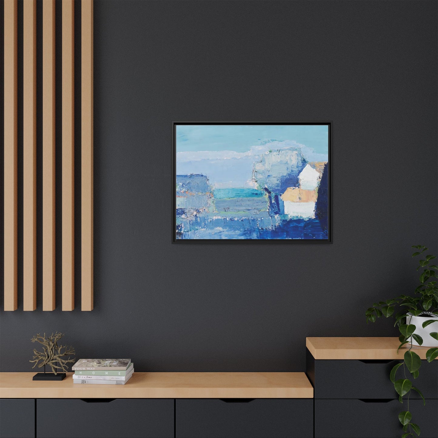 Paysage de Provence by Nicolas de Staël Framed Matte Canvas Seascape Wall Art Print