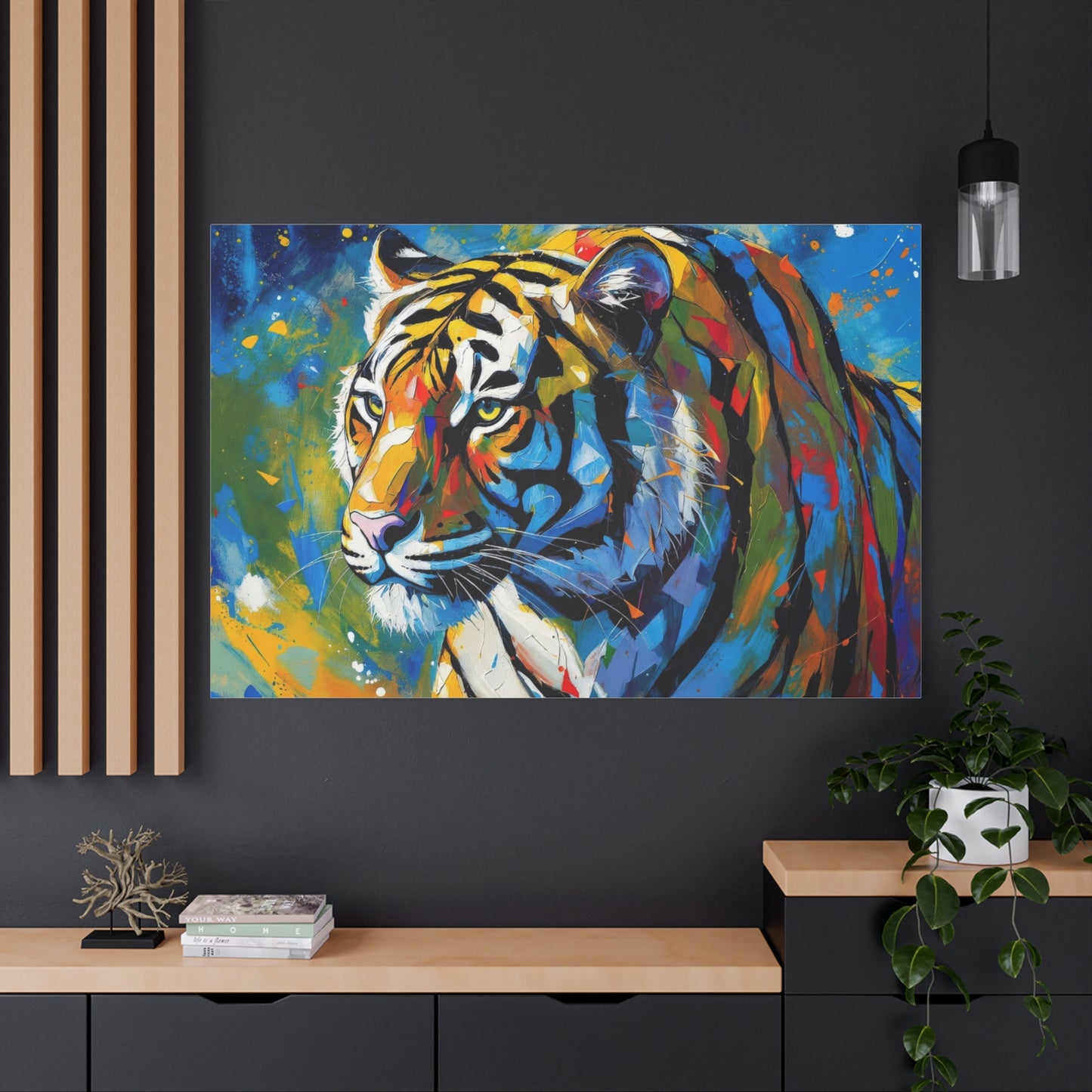 Colorful Tiger Matte Canvas Wall Art — Vibrant Stretched 1.25"
