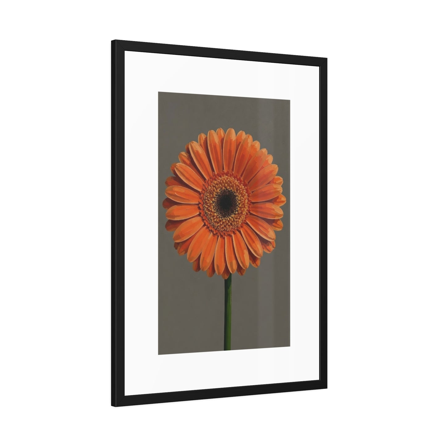 Orange Gerbera Framed Poster — Floral Wall Art Print
