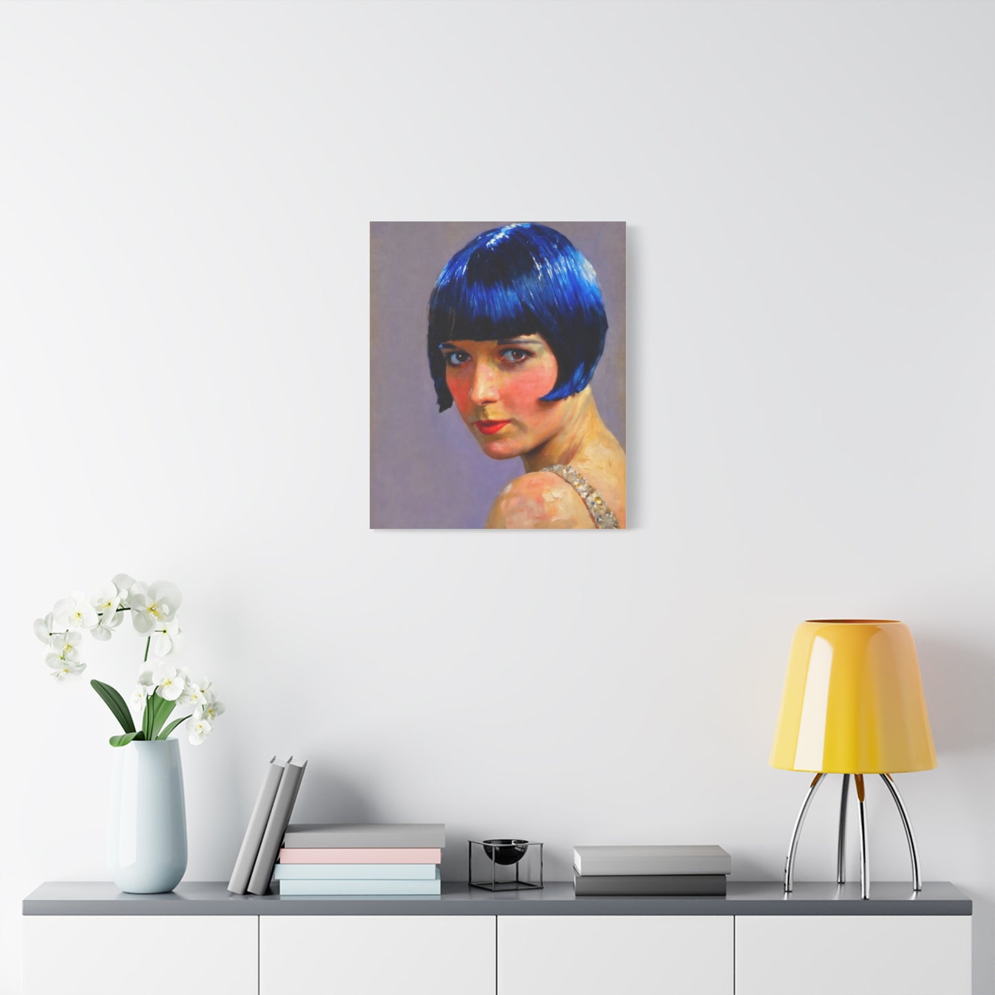 Blue Bob Portrait Matte Canvas Print - Stretched Wall Art