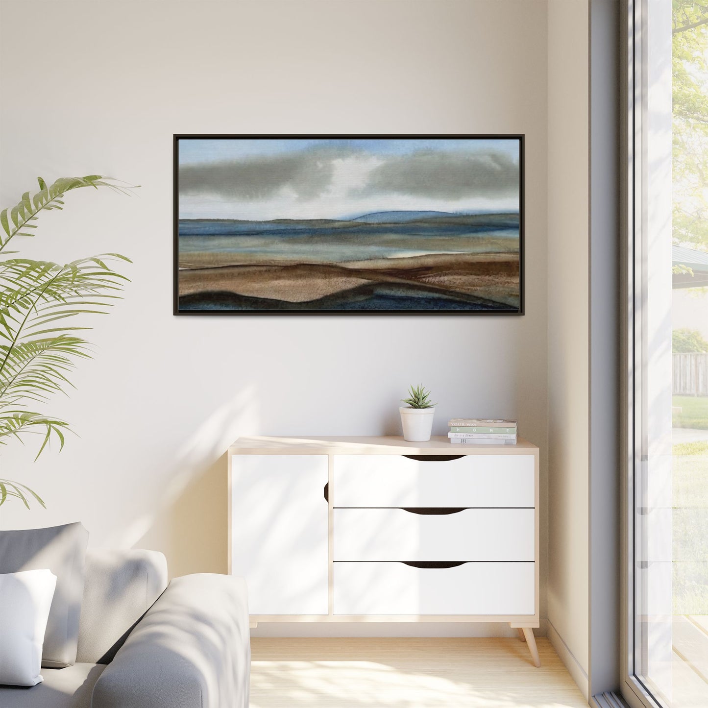 Matte Canvas Landscape, Framed (Multi-color)