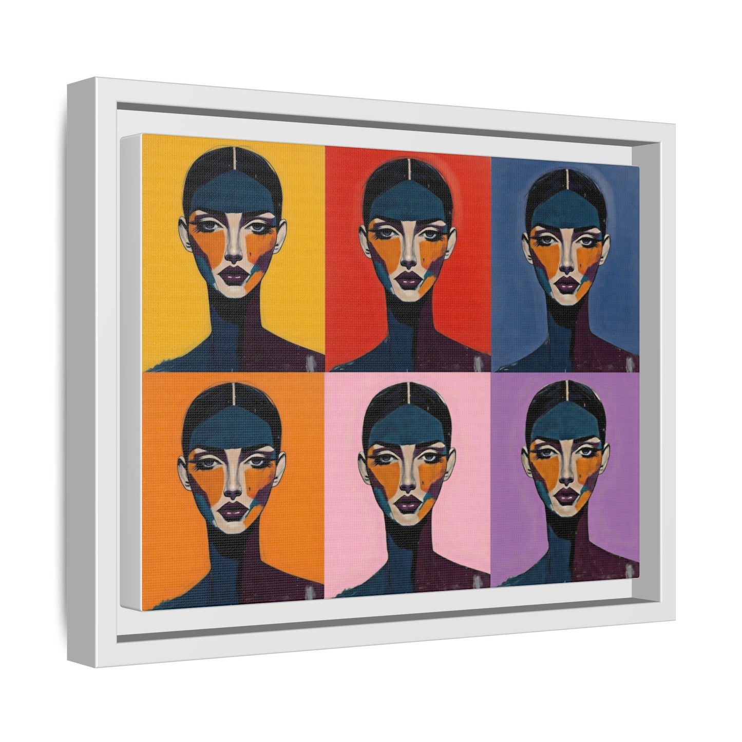 Pop Art Portrait Matte Canvas — Framed Multi-Color Wall Art