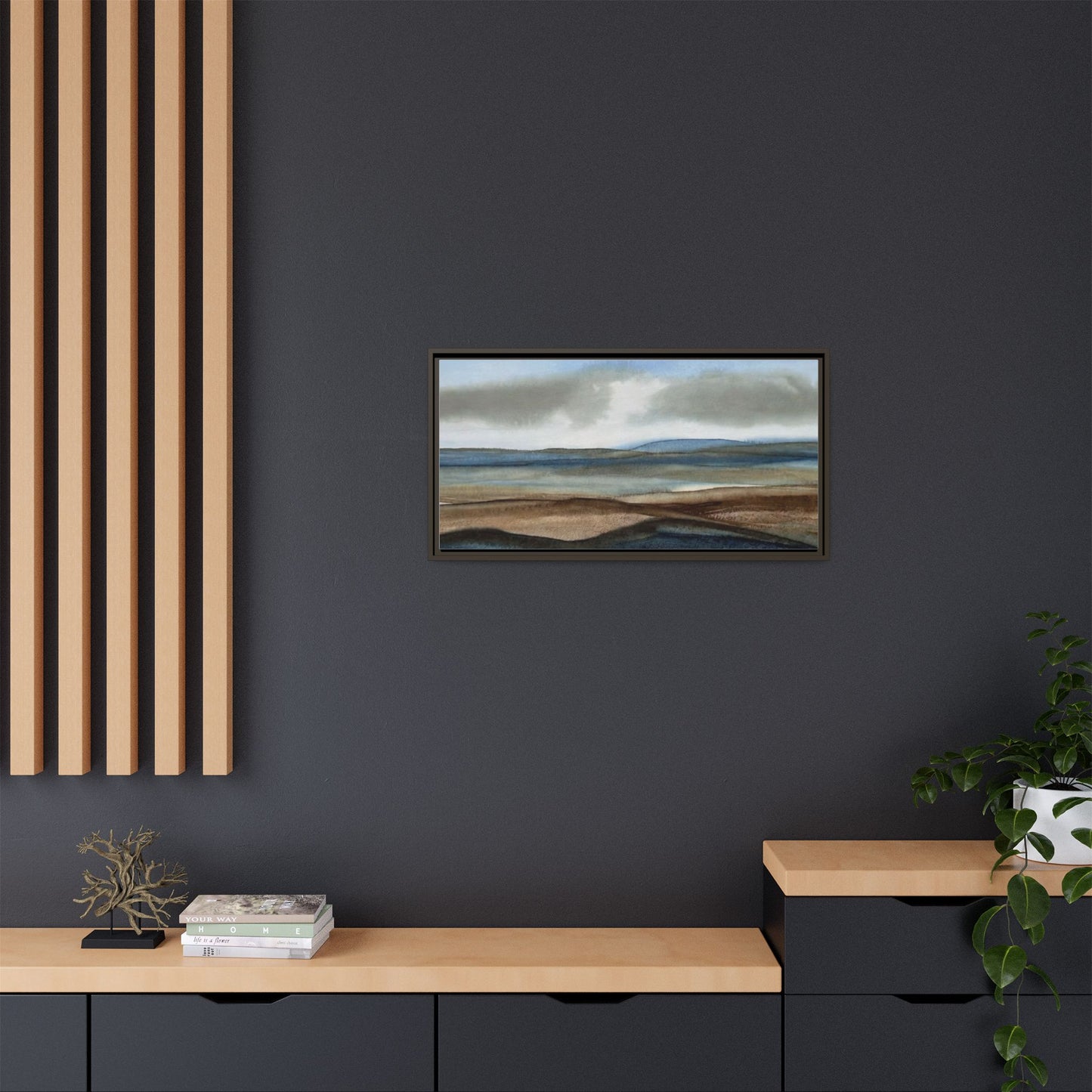 Matte Canvas Landscape, Framed (Multi-color)