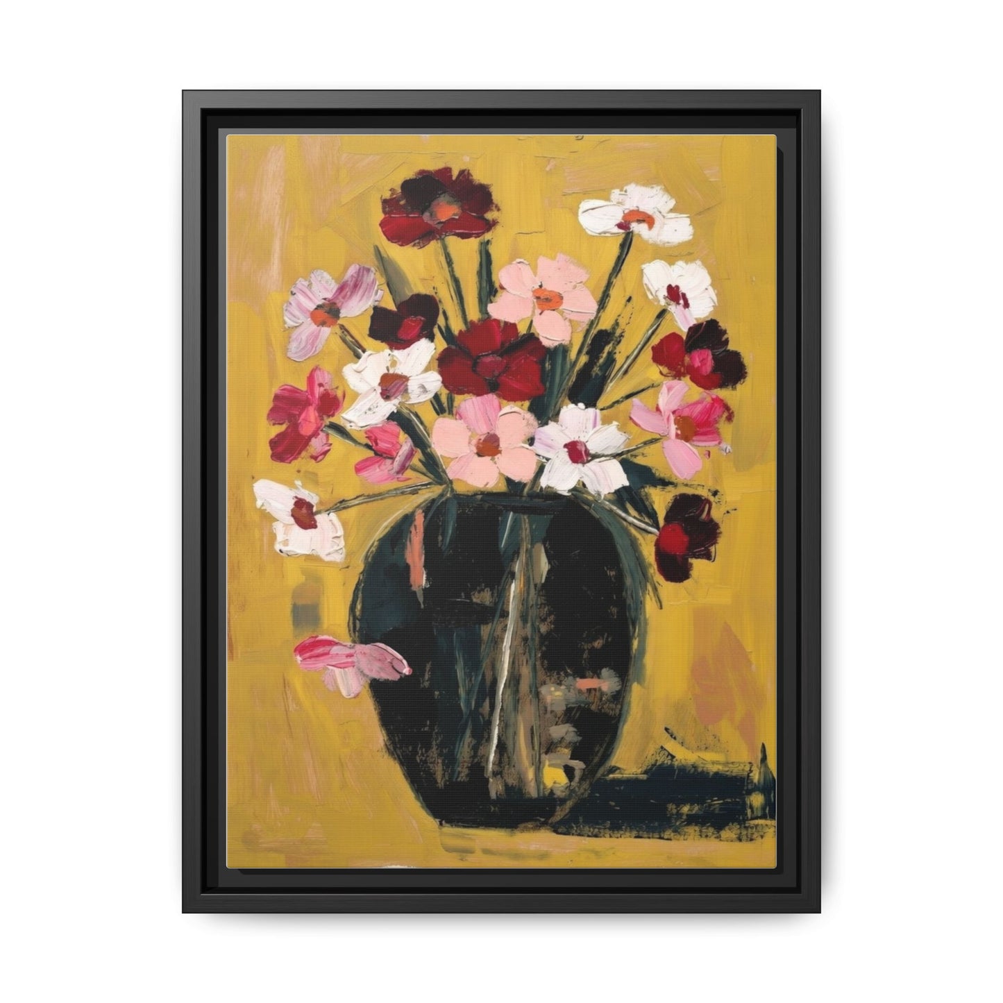 Framed Matte Canvas Floral Still Life Wall Art