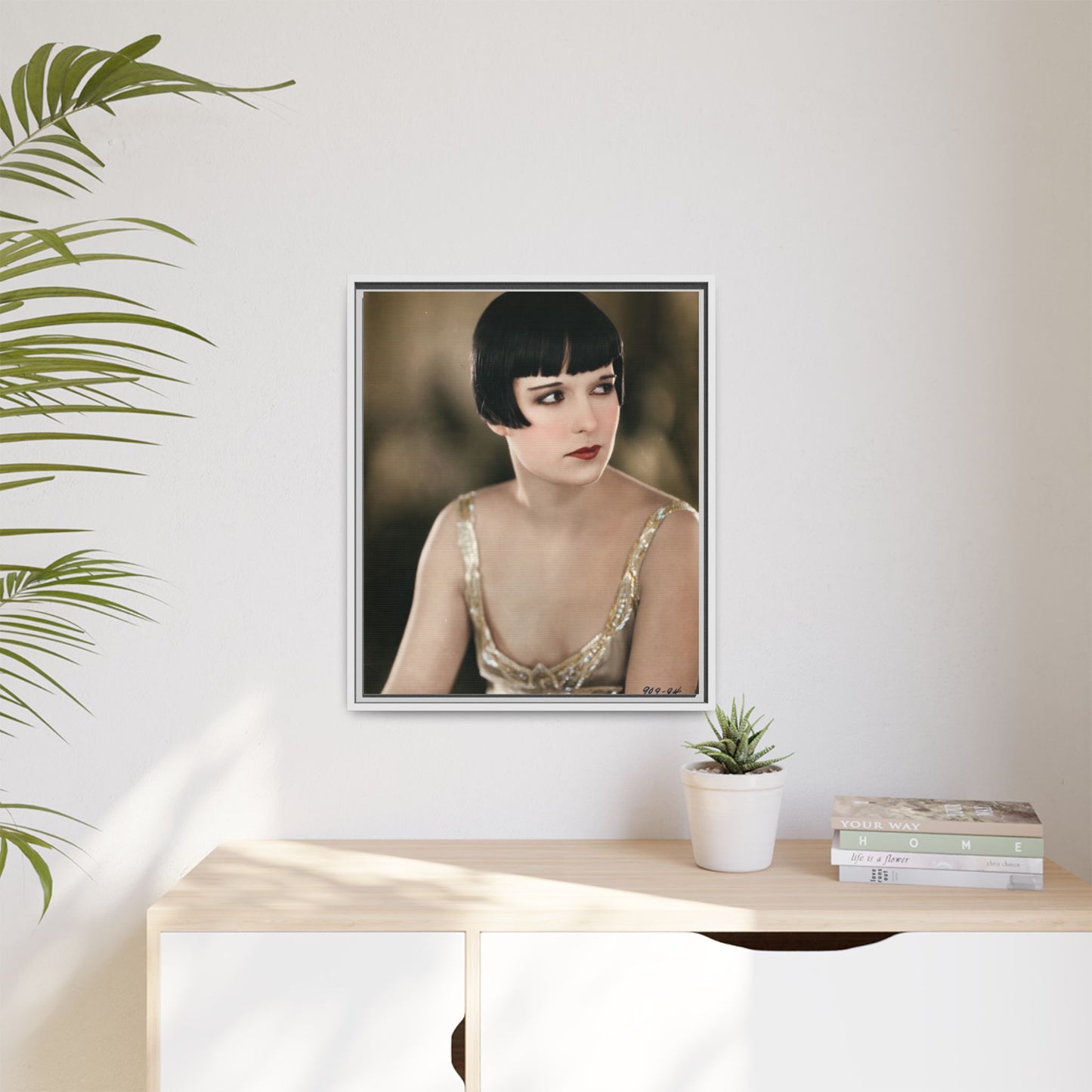 Vintage Louise Brooks Portrait Matte Canvas Framed Wall Art