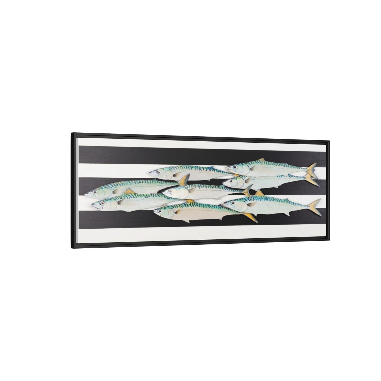 Striped Mackerel Canvas Print — Framed Matte Fish Wall Art