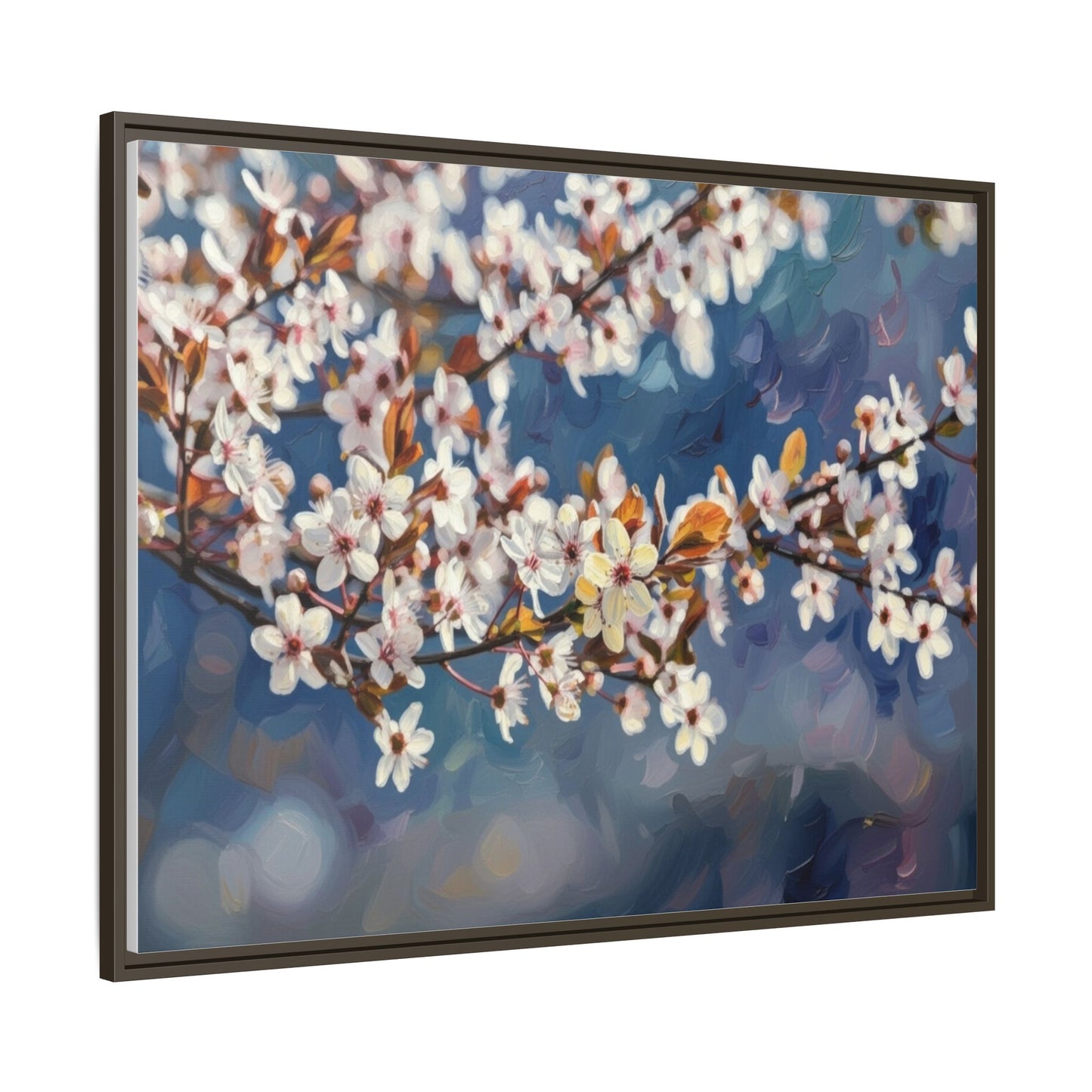 Framed Matte Canvas Print — Cherry Blossom Branch Wall Art