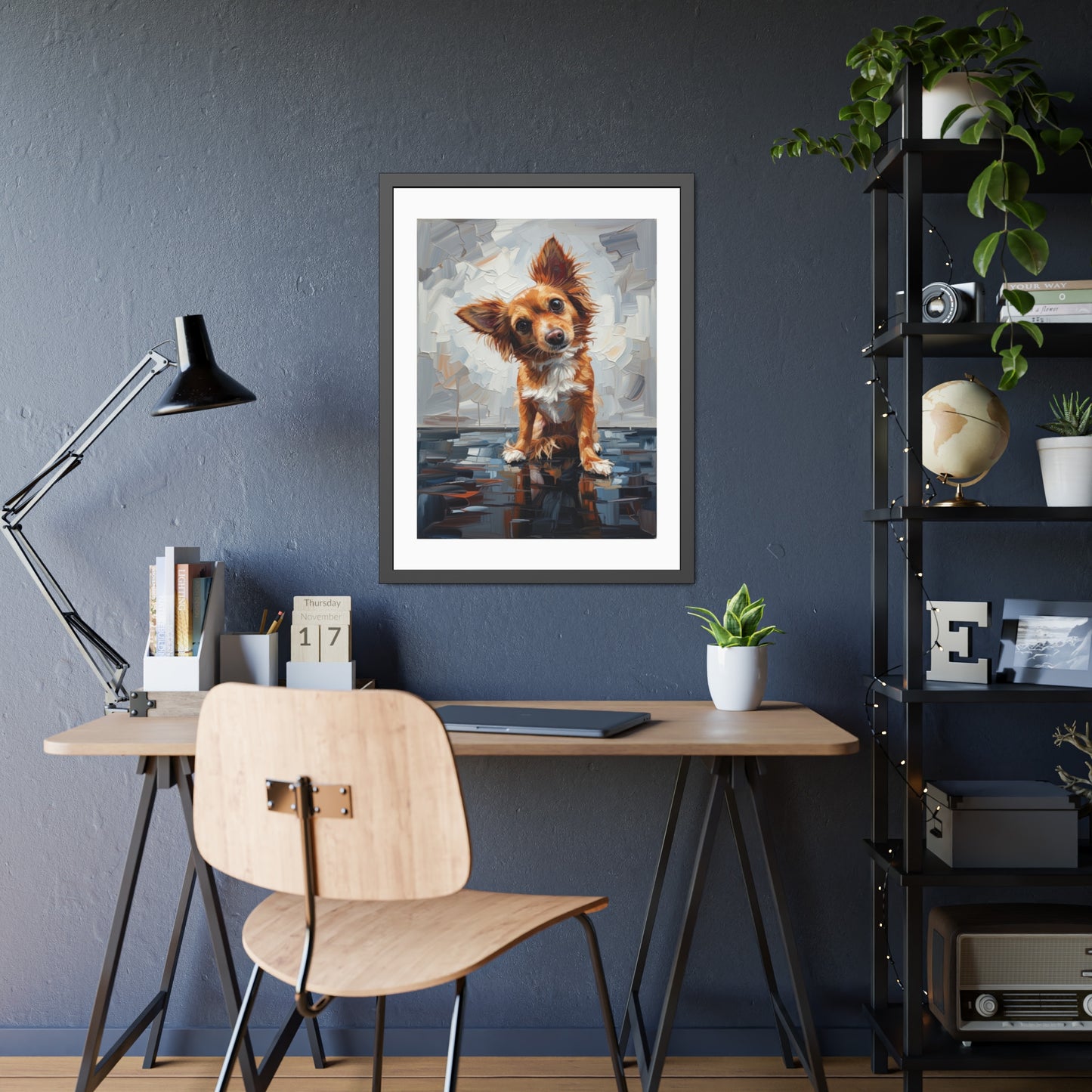 Dog Portrait Framed Poster — Cute Puppy Wall Art