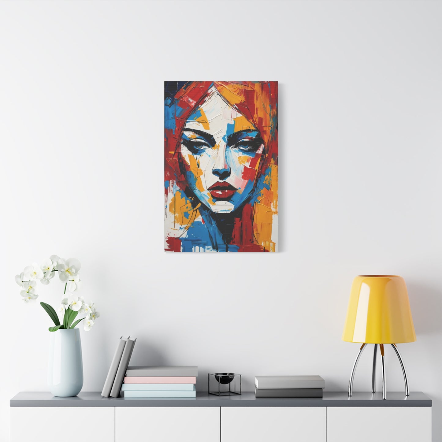 Abstract Portrait Canvas Print — Colorful Modern Woman Wall Art