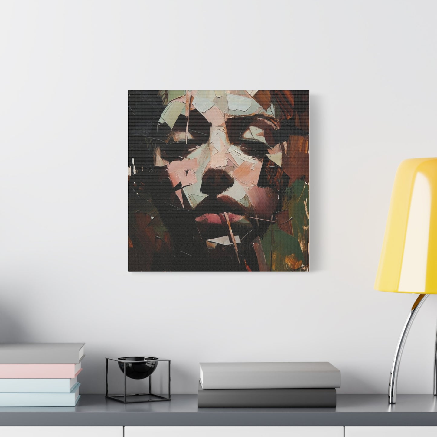 Abstract Portrait Matte Stretched Canvas (1.25") — Contemporary Textured Face Art