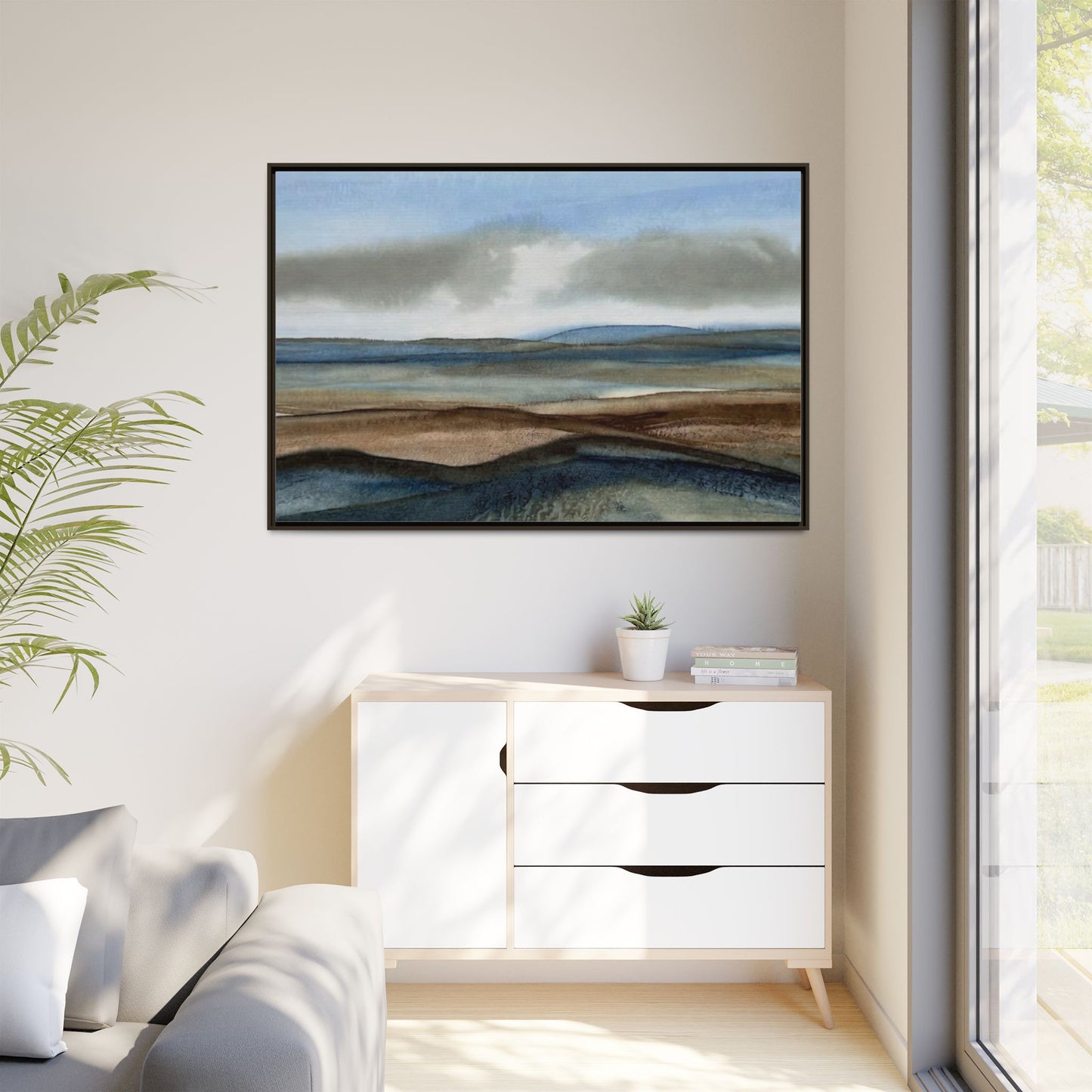 Matte Canvas Landscape, Framed (Multi-color)