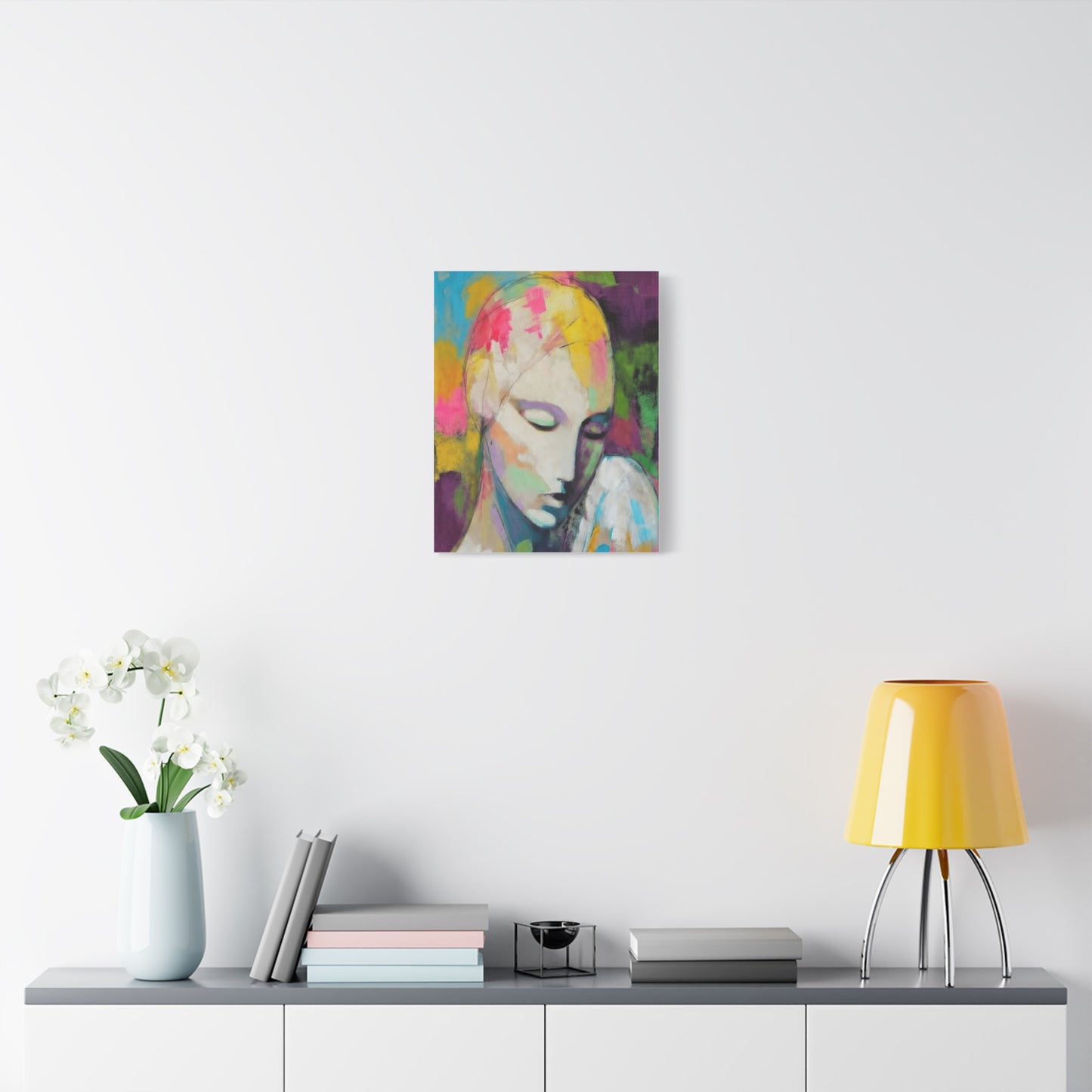 Abstract Angel Portrait Canvas - Colorful Modern Wall Art