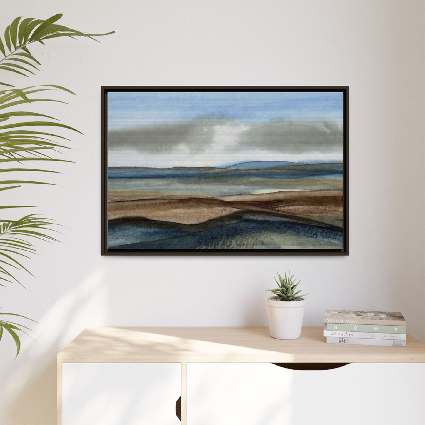 Matte Canvas Landscape, Framed (Multi-color)