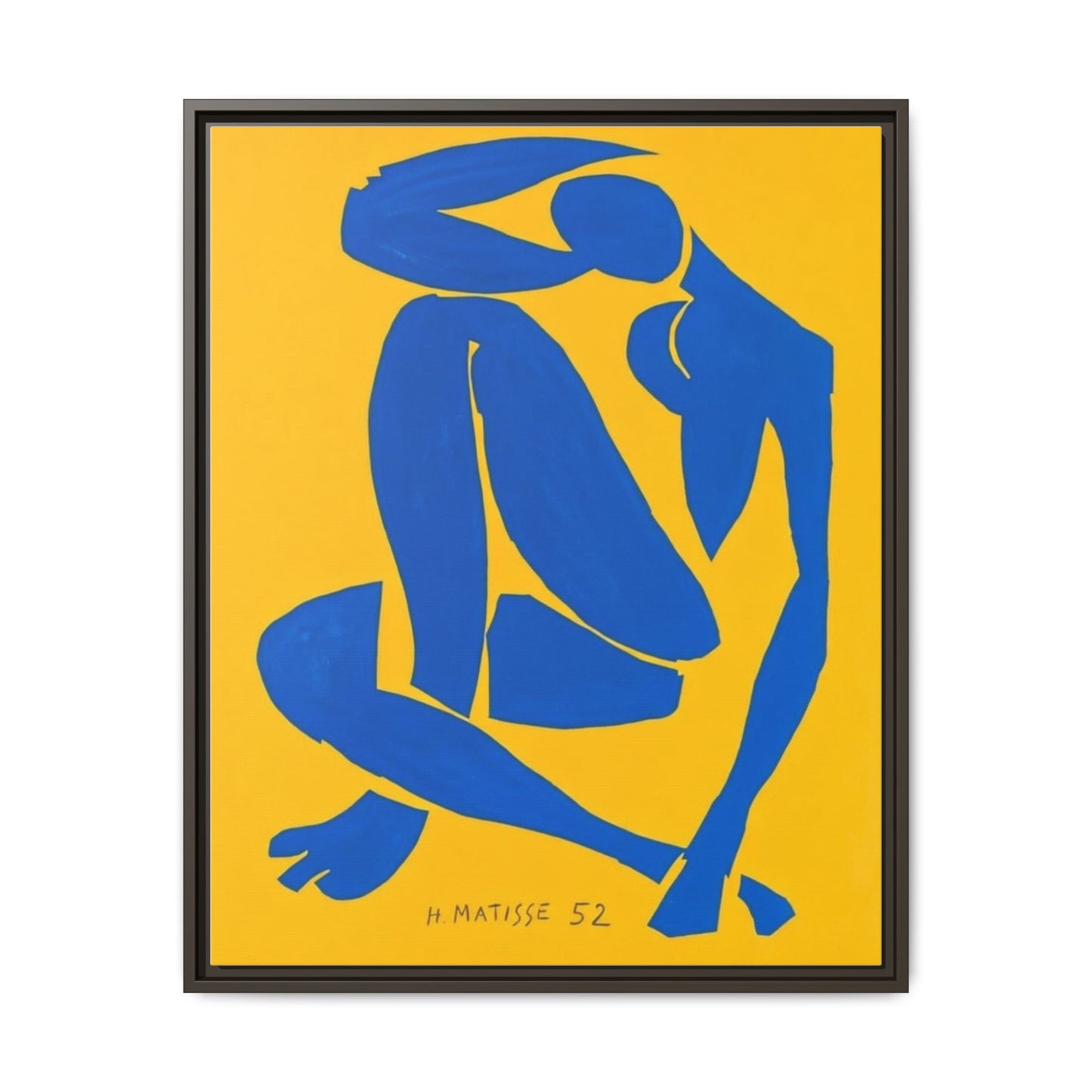 Abstract Blue Nude Matte Canvas Wall Art, Framed