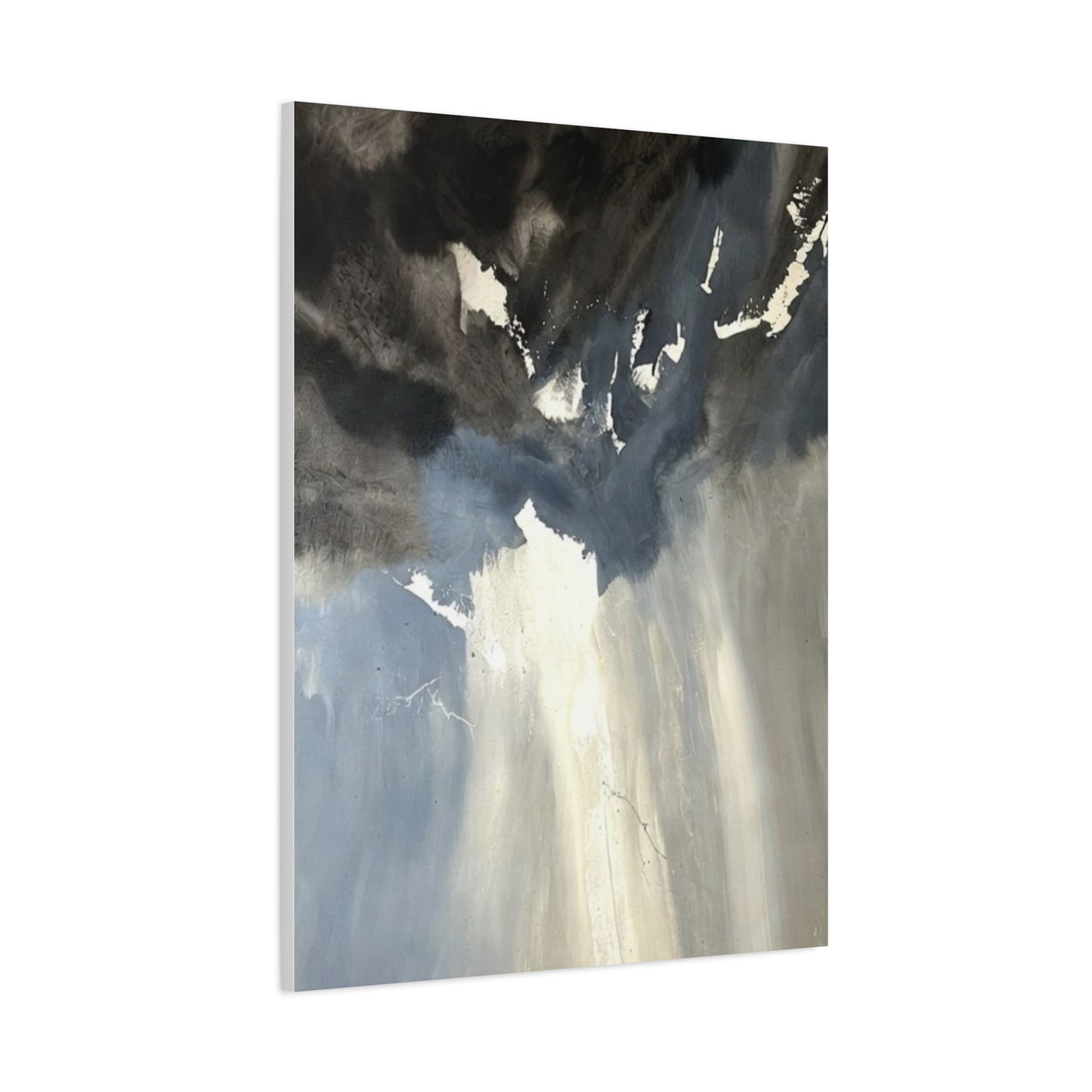 Abstract Storm Canvas Print — Dramatic Blue & Gray Matte Wall Art