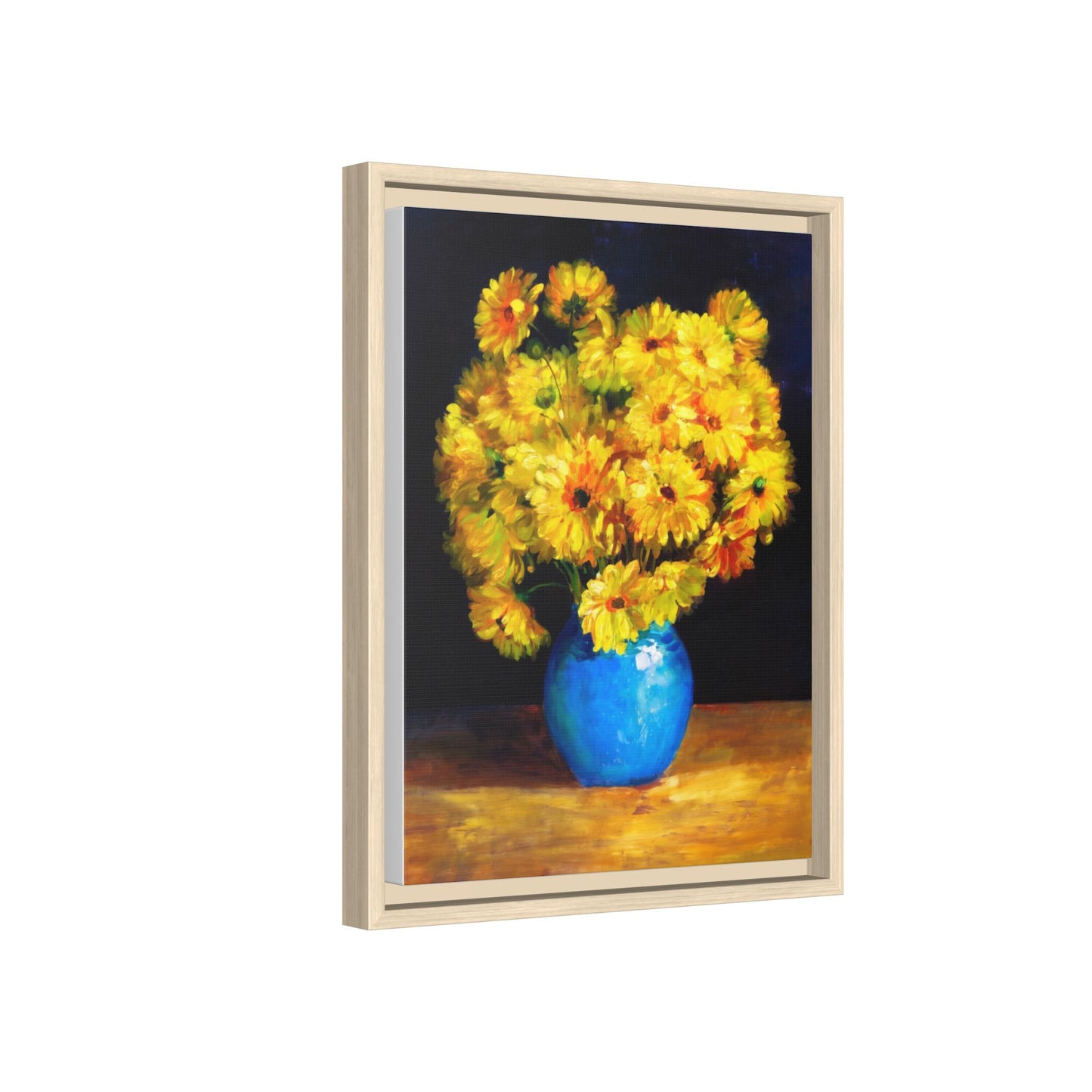 Yellow Daisy Bouquet Matte Canvas Framed Wall Art
