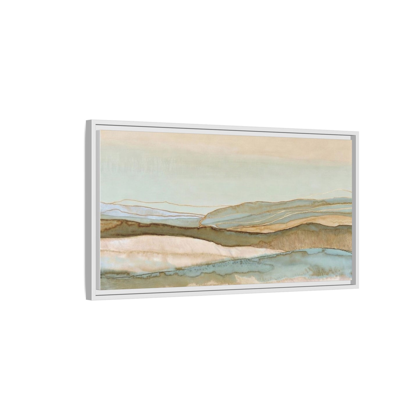 Framed Matte Canvas Coastal Abstract Landscape Wall Art